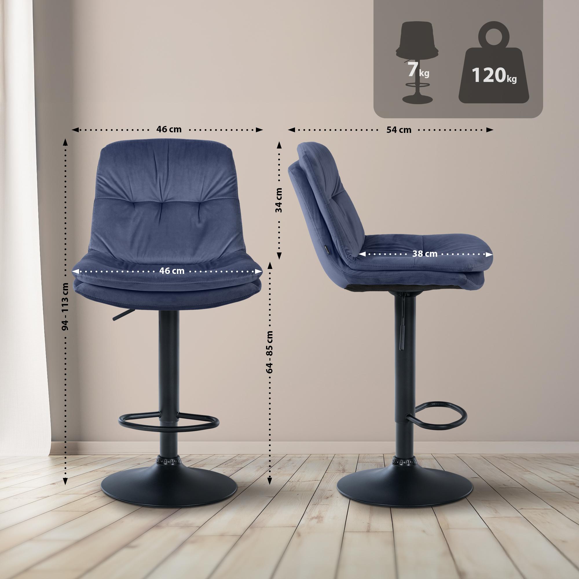 Tabouret de bar Laurel velours
