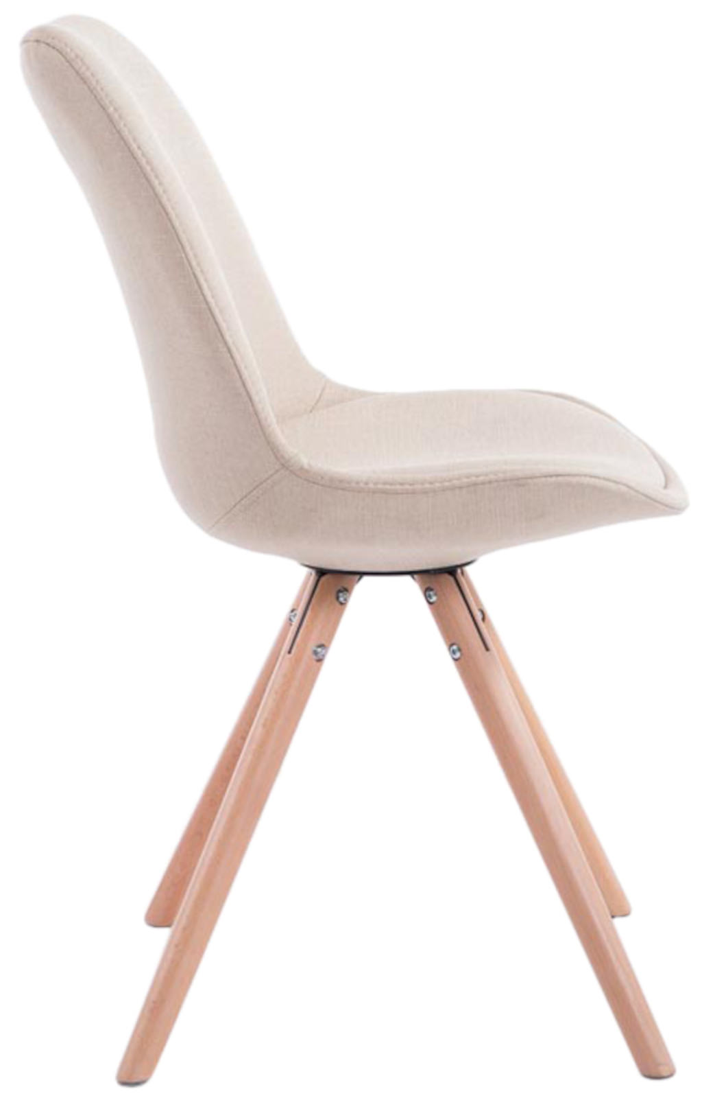 Lot de 4 Chaises de salle à manger Toulouse Tissu Pieds ronds bois
