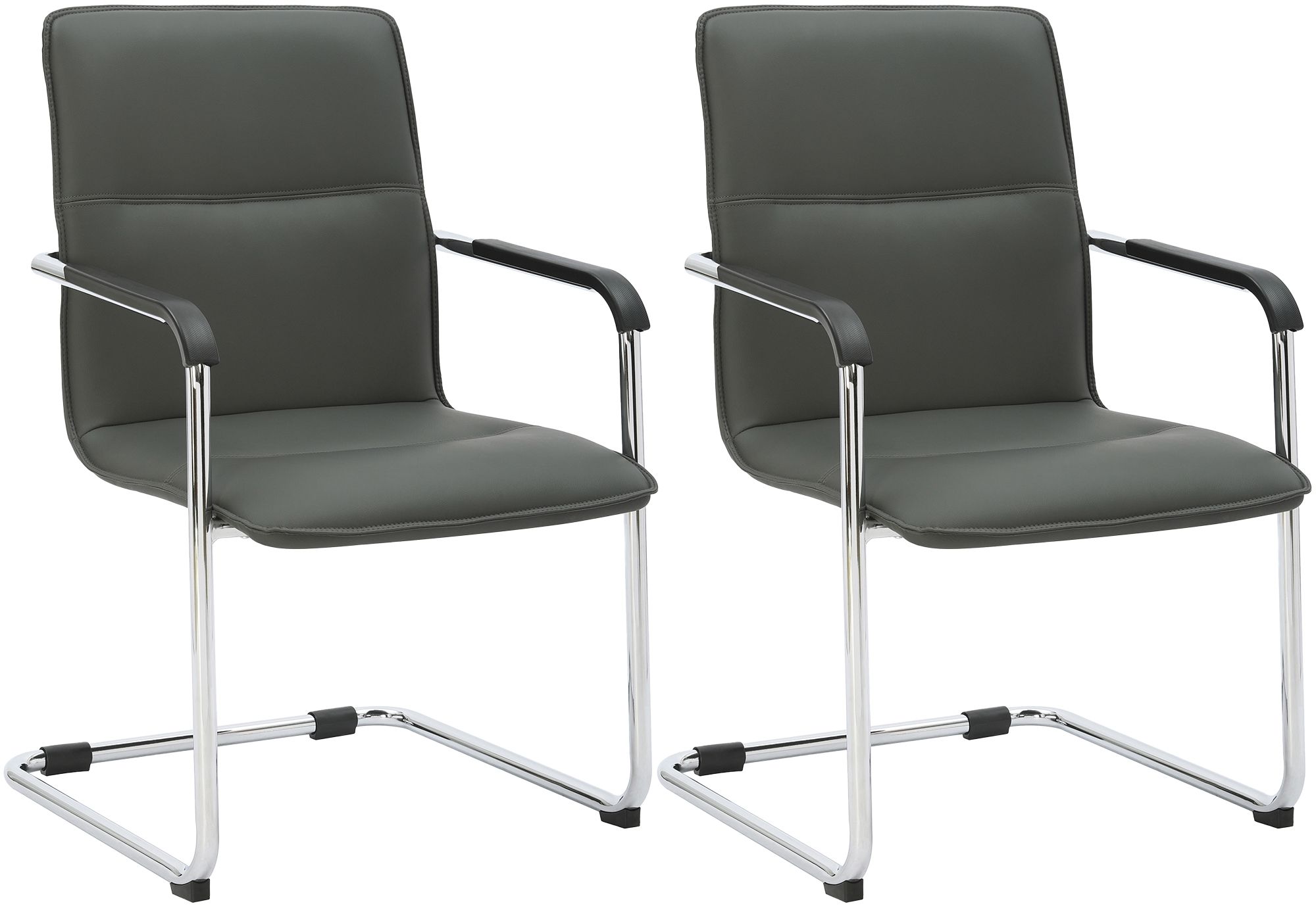 Lot de 2 chaises cantilever Seattle en similicuir