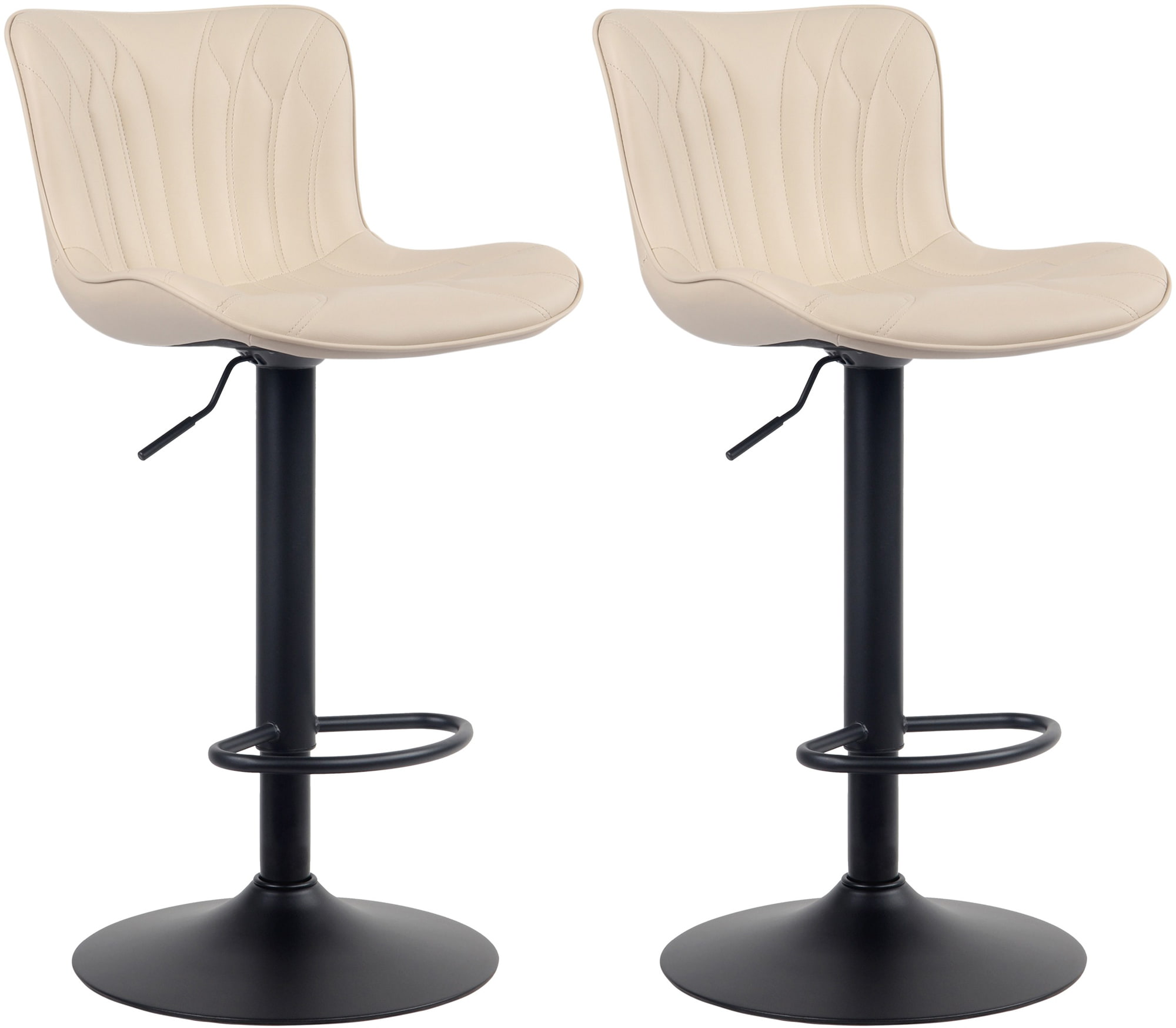 Lot de 2 Tabourets de bar Linus Pied en Métal réglable pivotant