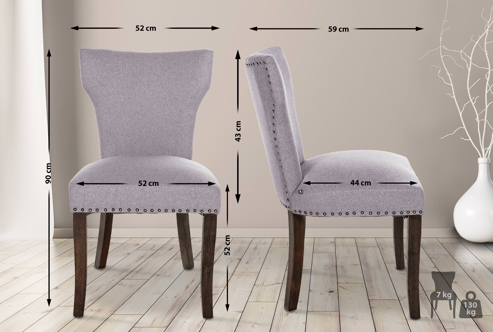 Lot de 2 chaises de salle à manger Zadar tissu