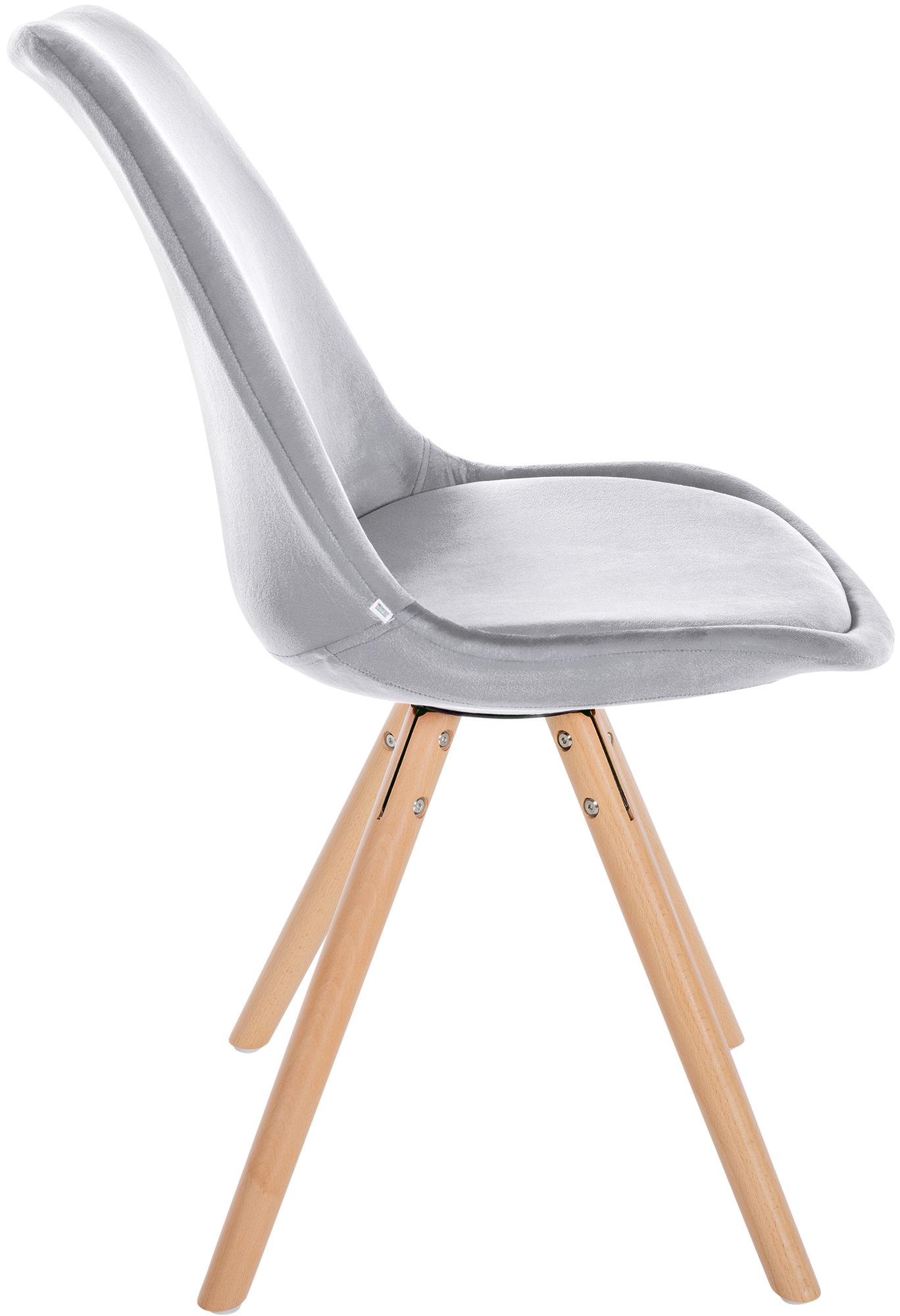 Lot de 4 chaises de salle à manger Sofia en velours Pieds en bois
