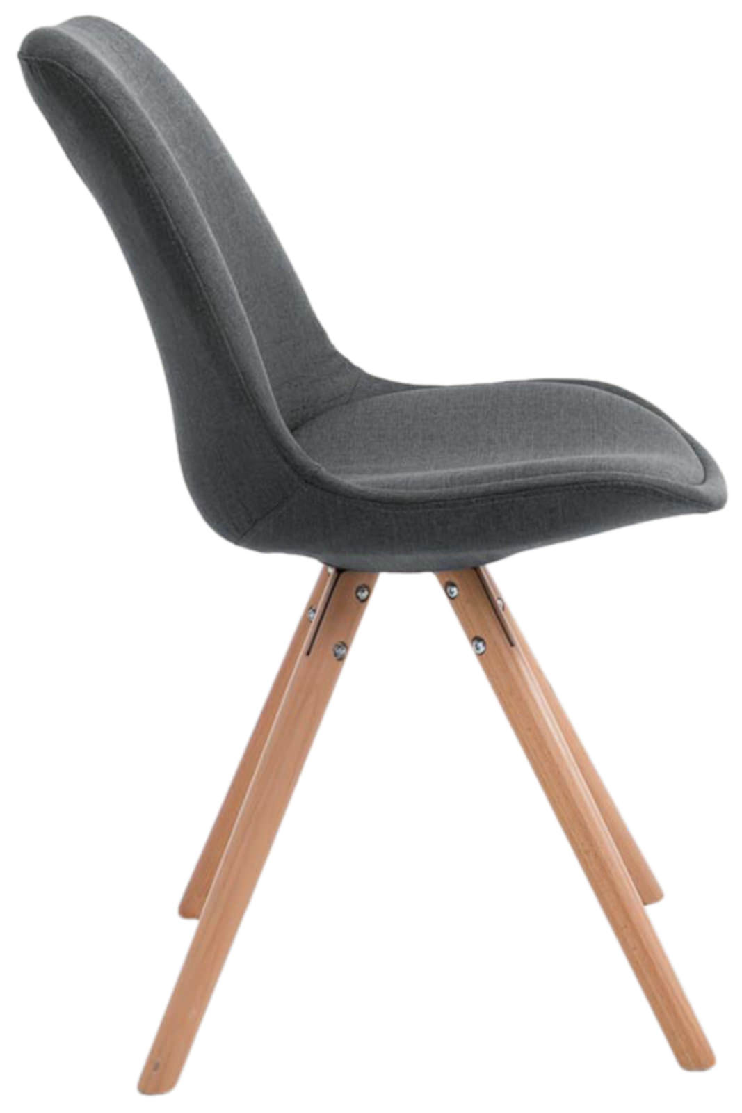 Lot de 4 Chaises de salle à manger Toulouse Tissu Pieds ronds bois