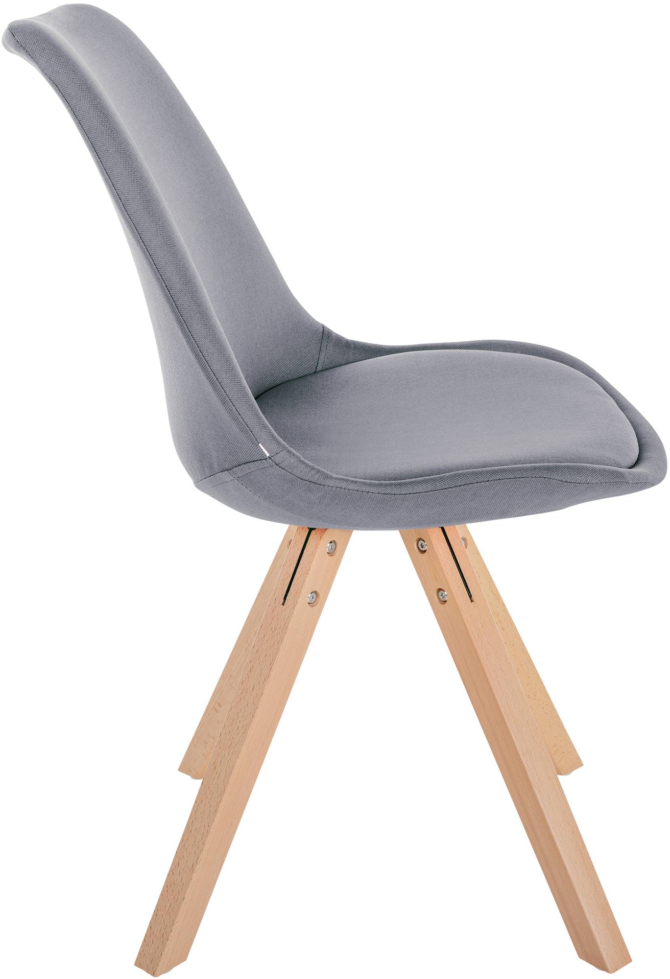 Lot de 4 chaises de salle à manger Sofia en tissu Pieds en bois