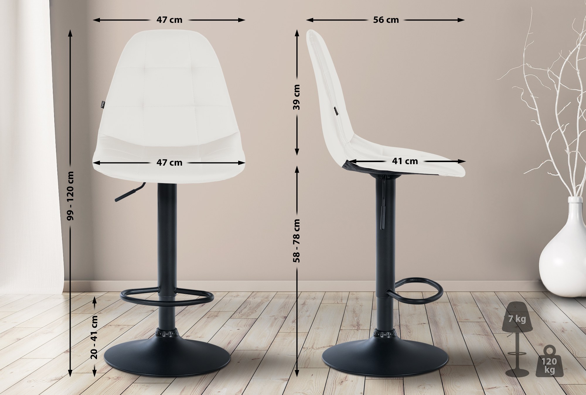 Tabouret de bar Elmore similicuir