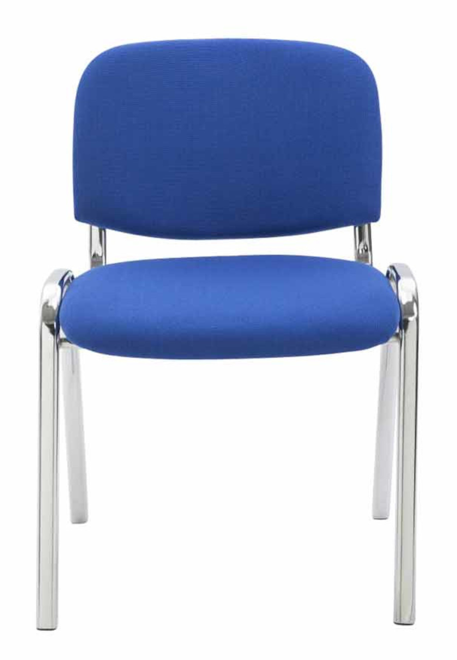 Lot de 4 Chaises de visiteur Ken en tissu avec Pieds en métal aspect chromé