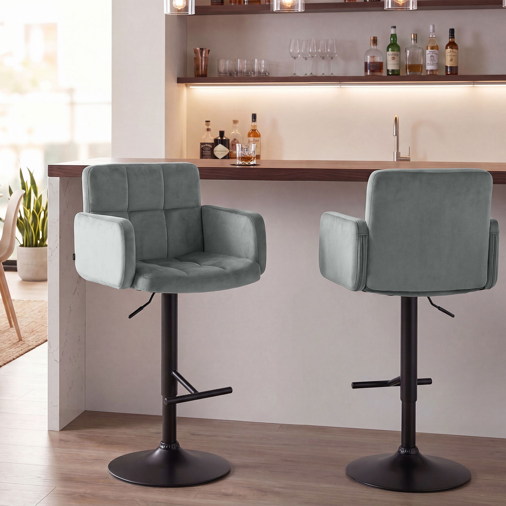 Tabouret de Bar Los Angeles en Velours