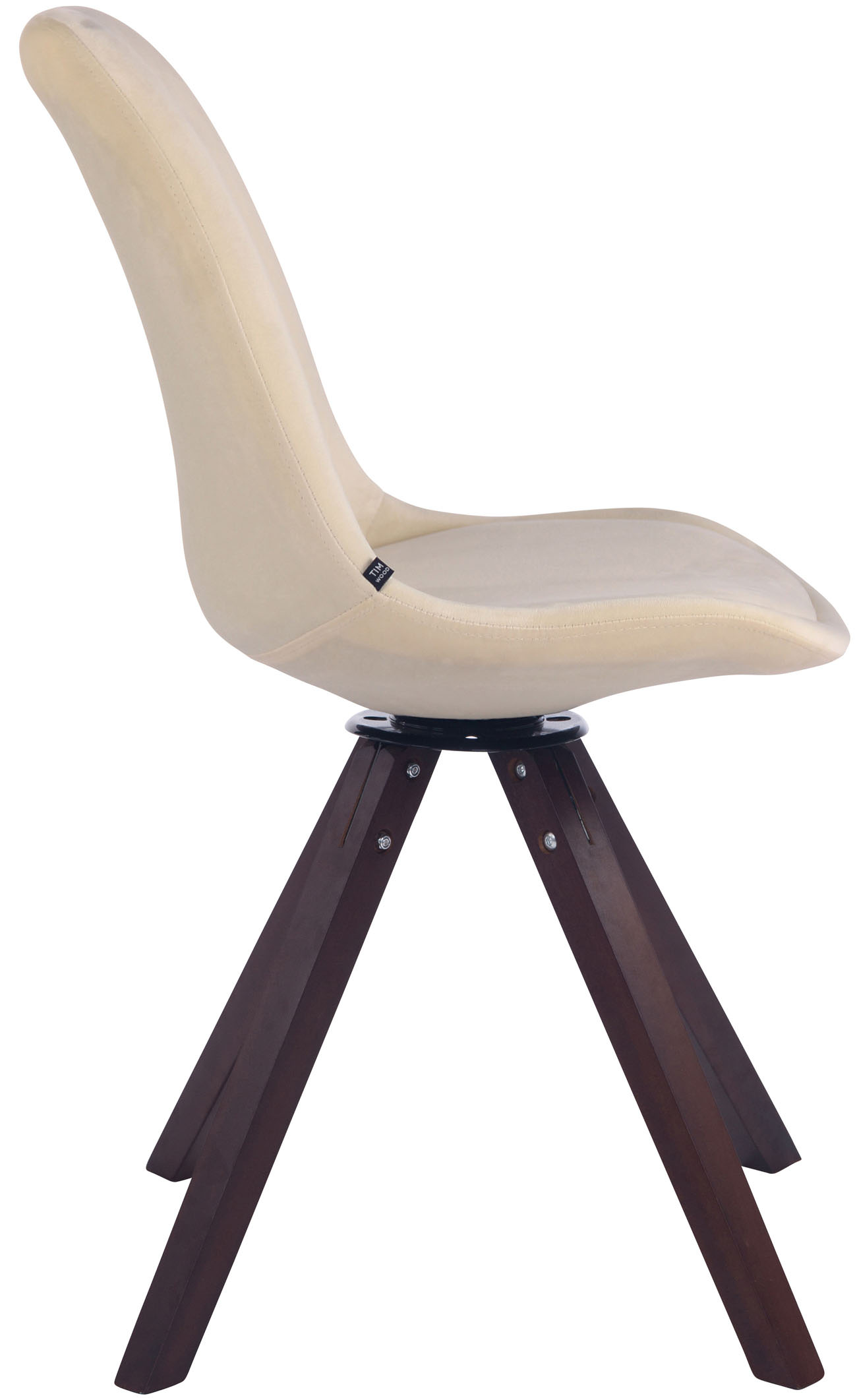 Chaise visiteur Troyes en velours avec piétement Carré en bois de hêtre ou de chêne