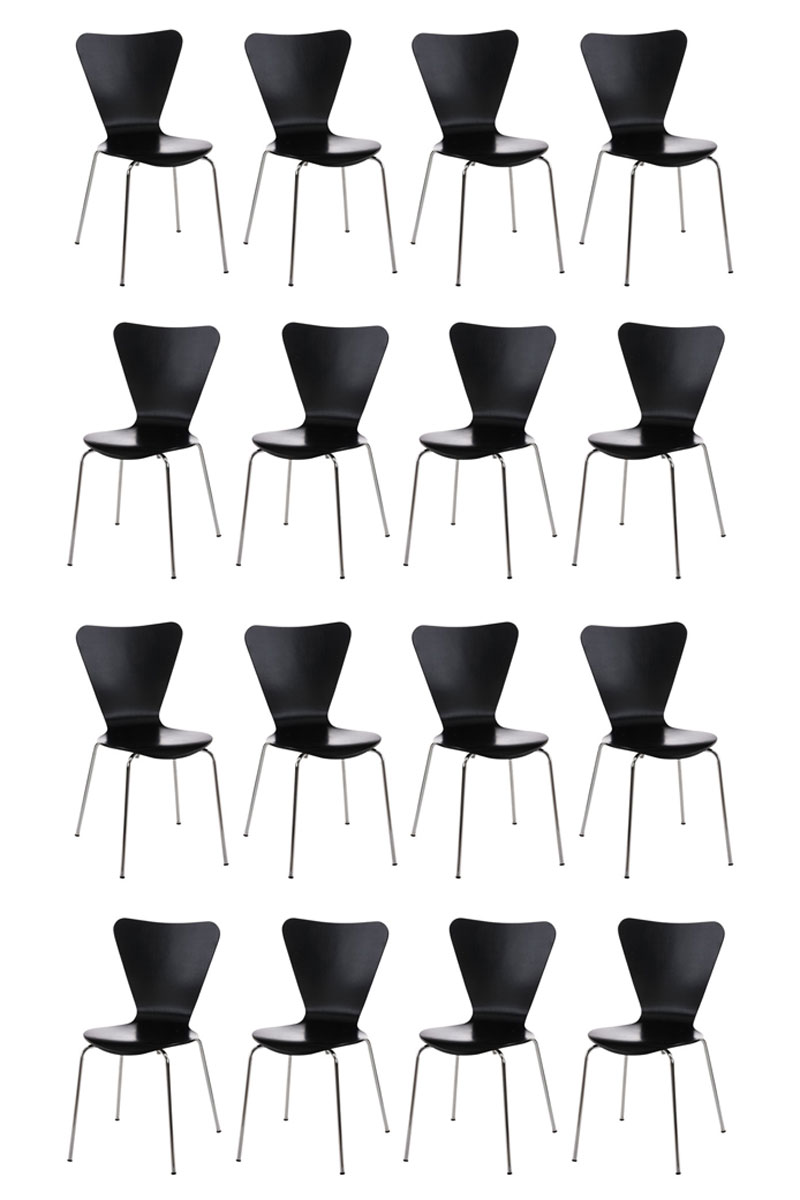 Lot de 16 chaises visiteur empilables Calisto
