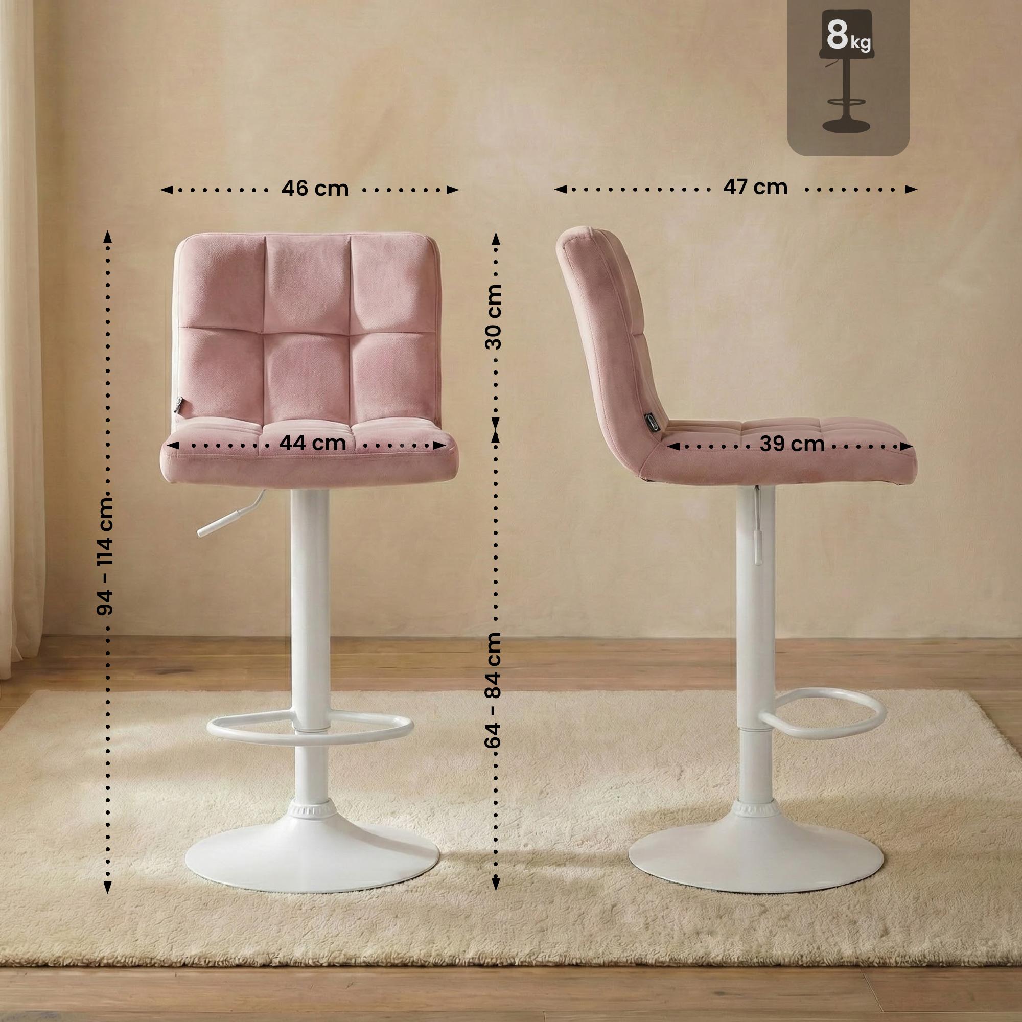 Lot de 2 tabourets de bar Peru velours