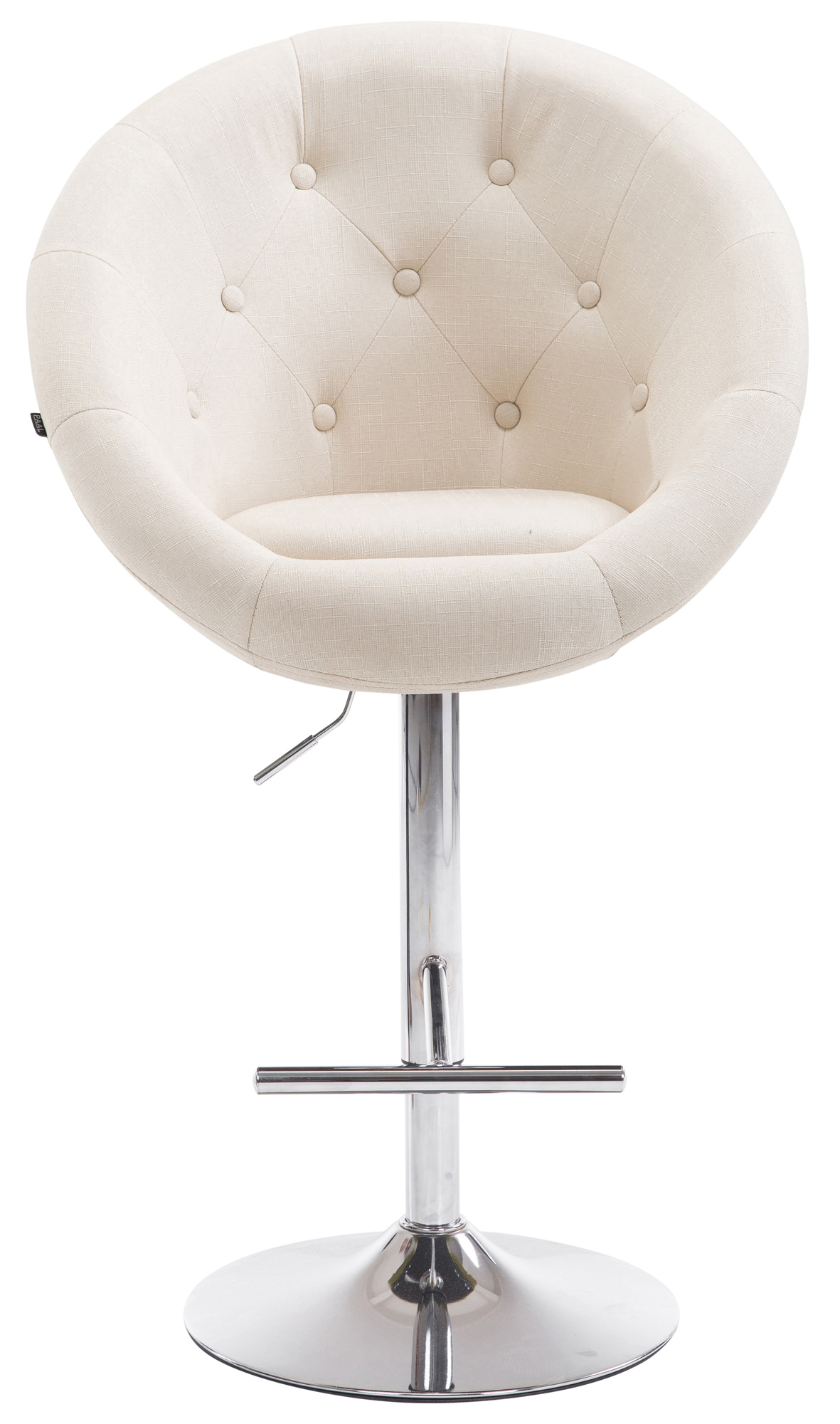 Tabouret de bar London V2 en tissu avec Pied et Repose-pieds en métal