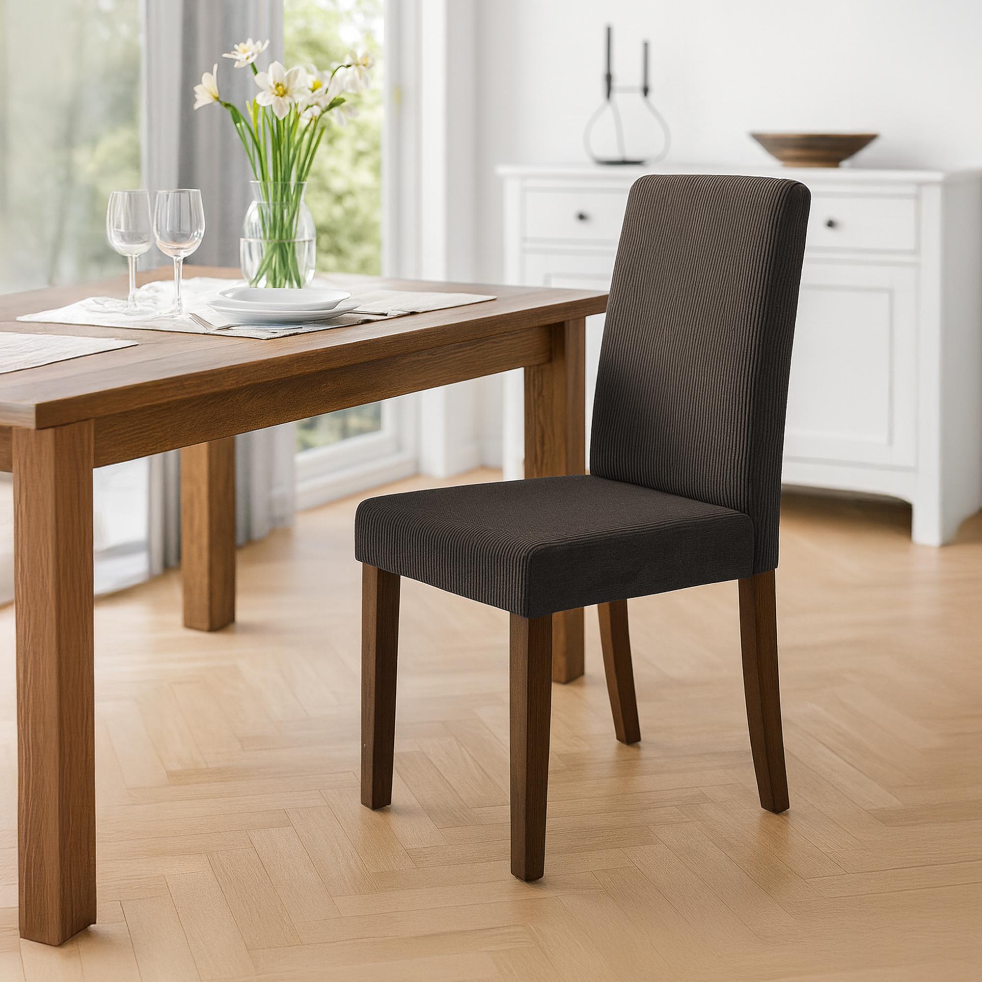 Chaise de salle à manger Ina velours côtelé