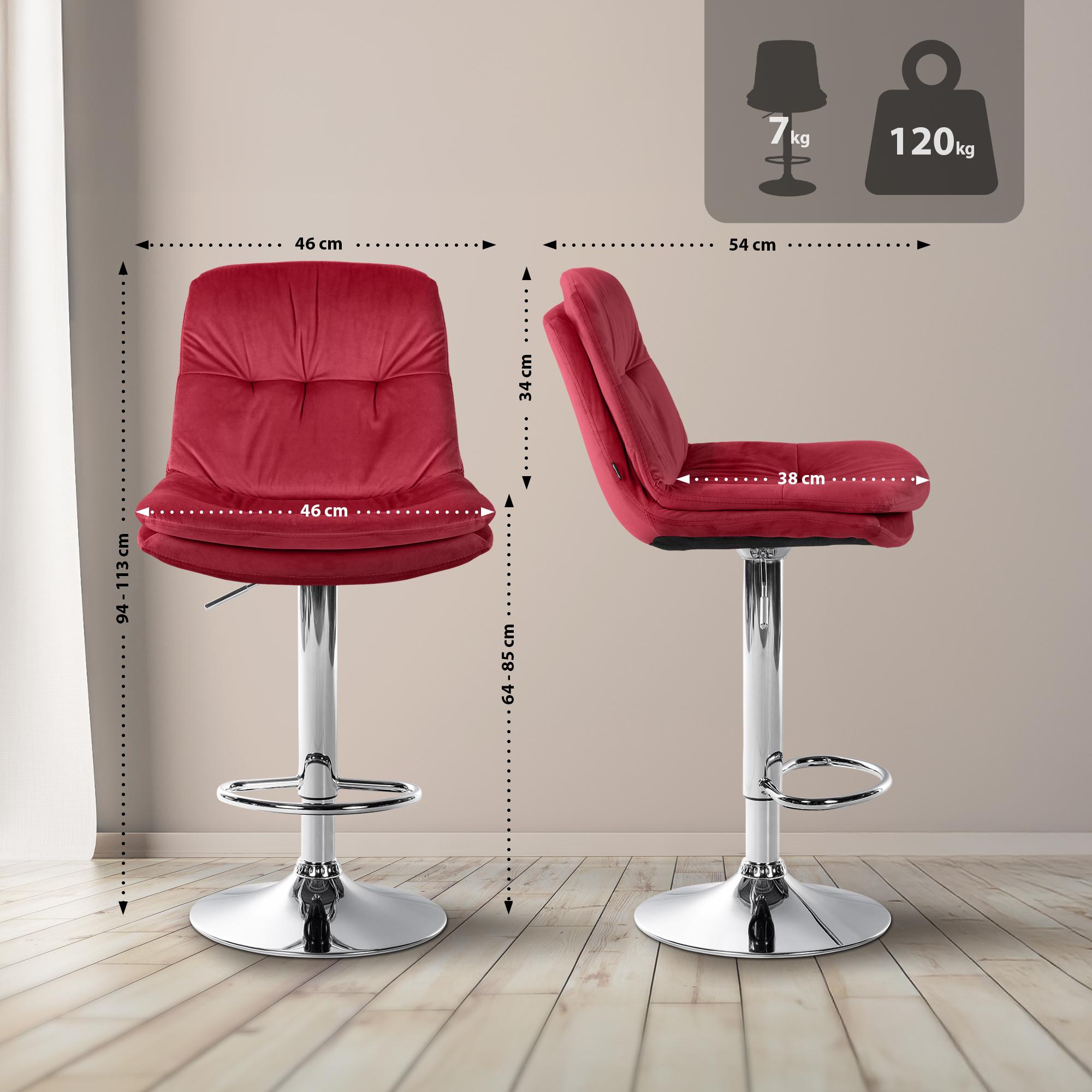 Tabouret de bar Laurel velours