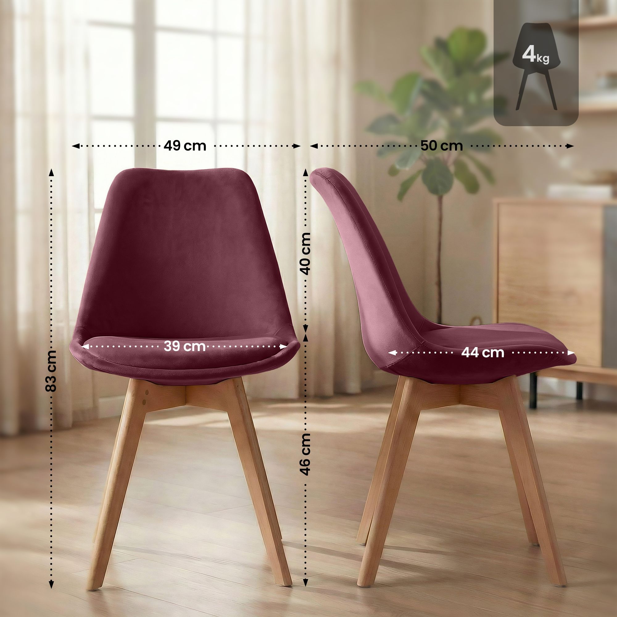 Chaise de salle à manger Linares : design élégant et confortable pour vos repas en famille ou entre amis