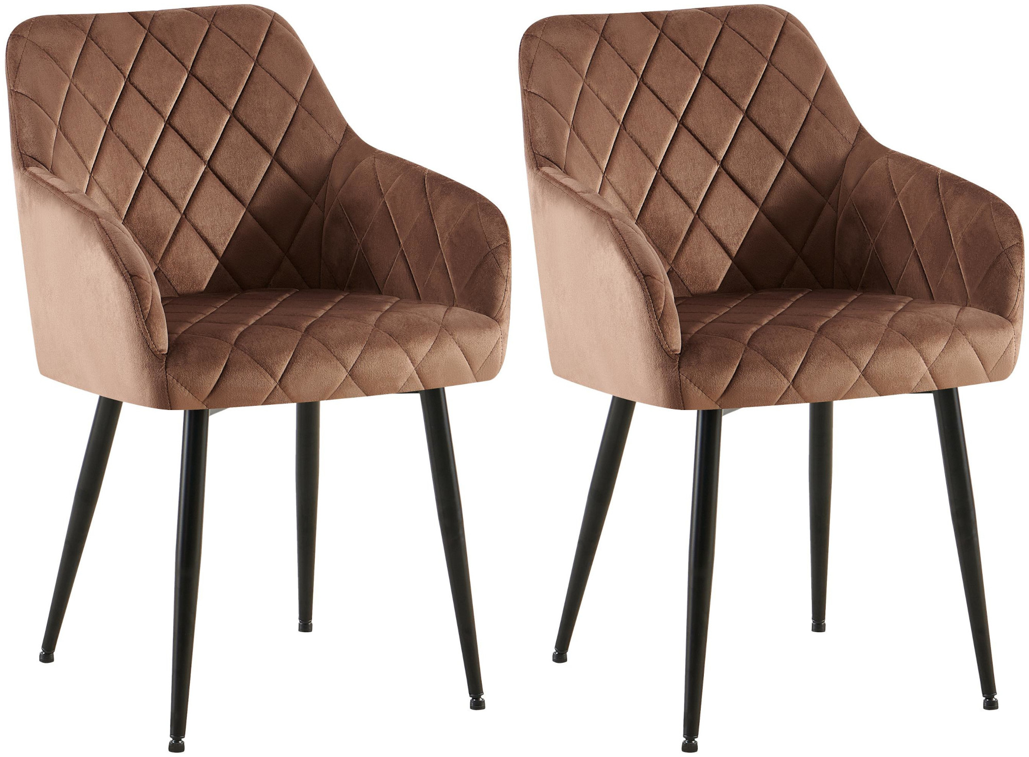 Lot de 2 chaises de salle à manger Monett velours