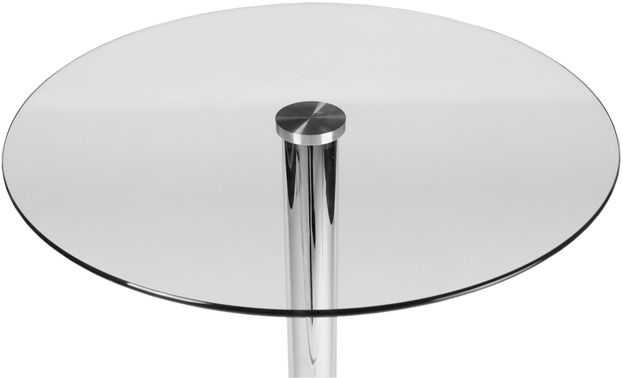 Table en verre ronde avec hauteur de 105 cm
