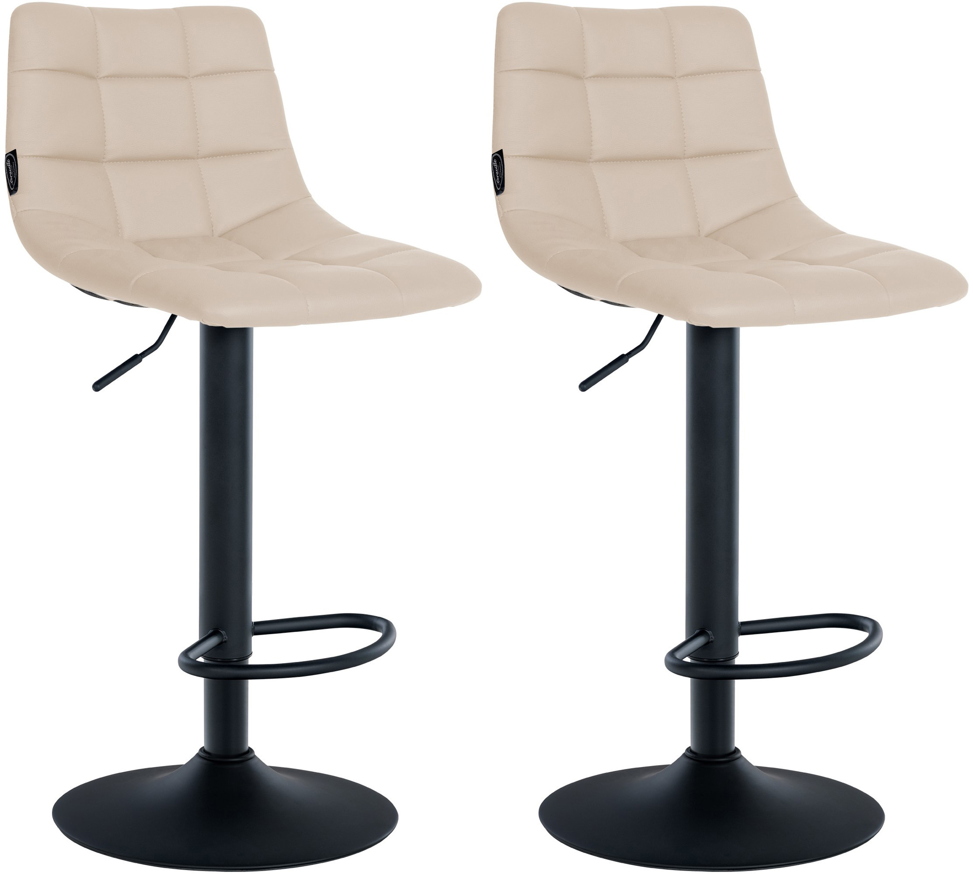 Lot de 2 tabourets de bar Jerry en similicuir
