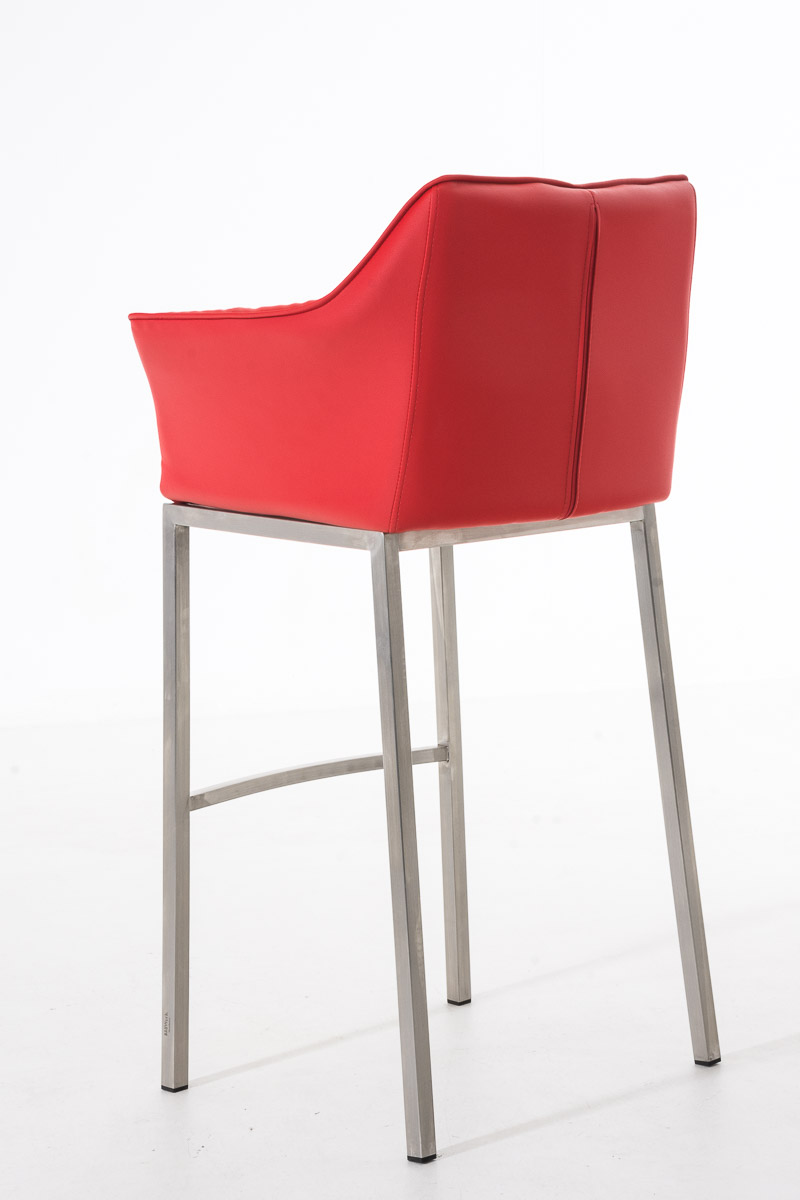 Tabouret de bar Damaso en similicuir avec piétement quatre pieds