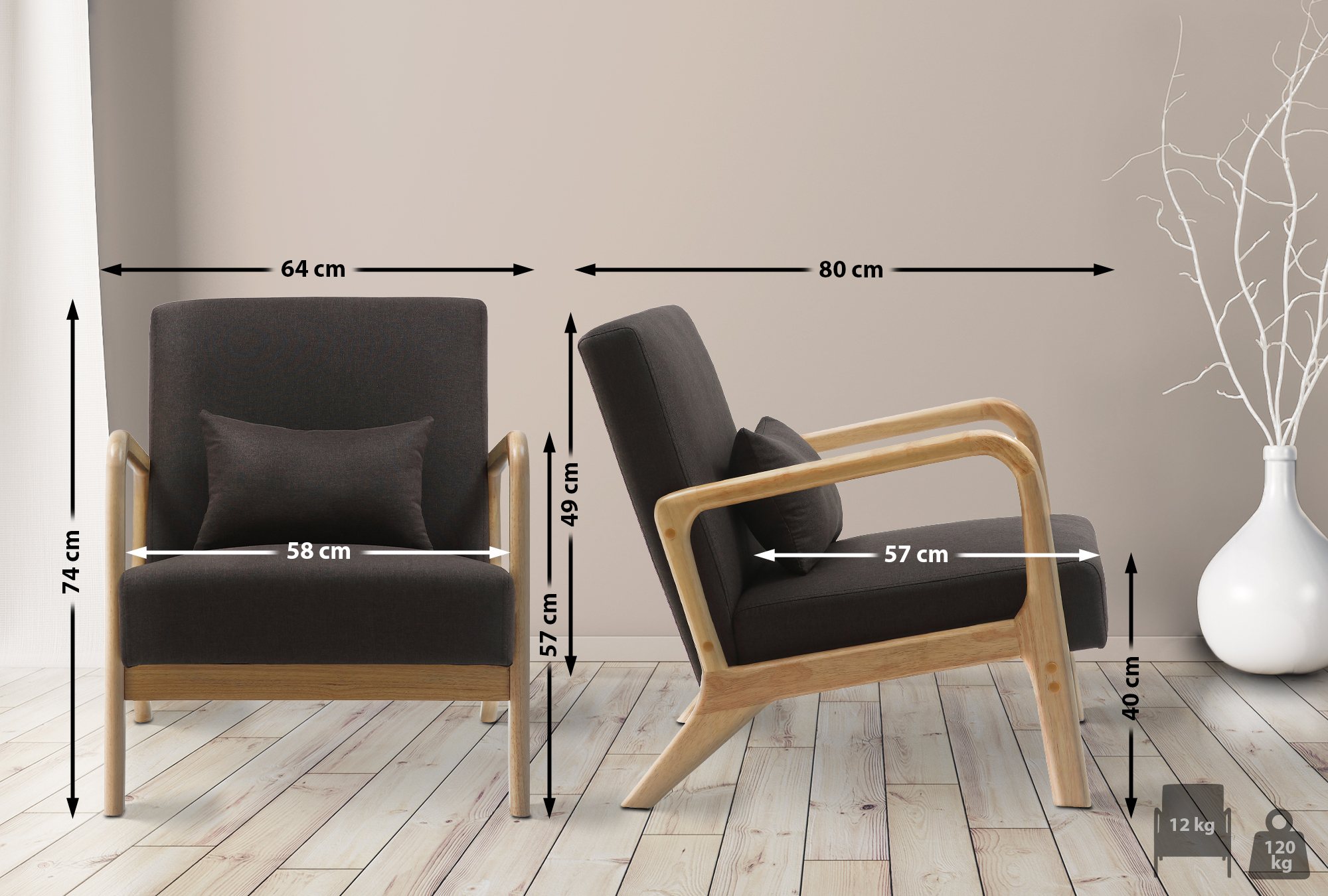 Fauteuil Hibbing Tissu