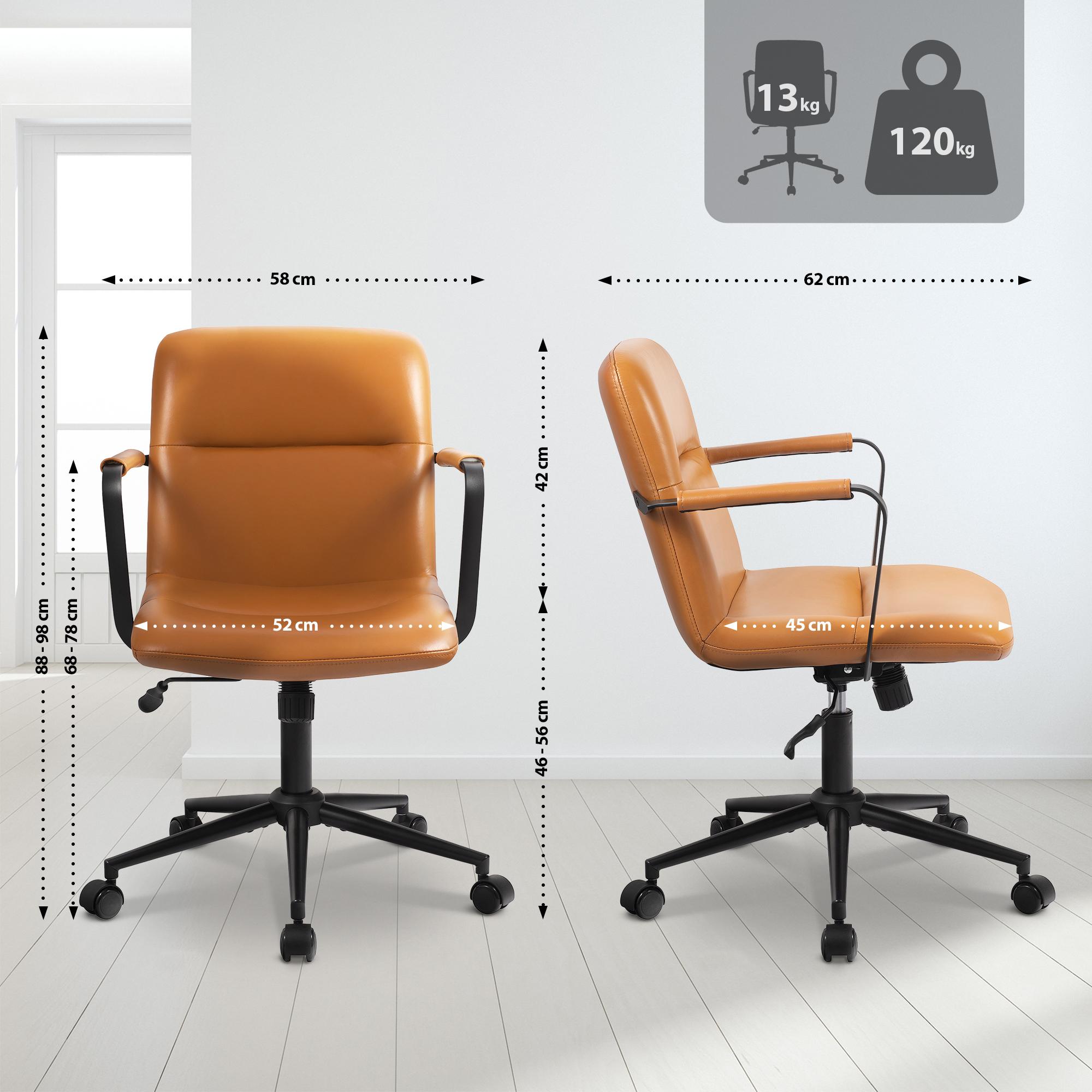 Chaise de Bureau Hilda Cuir Véritable
