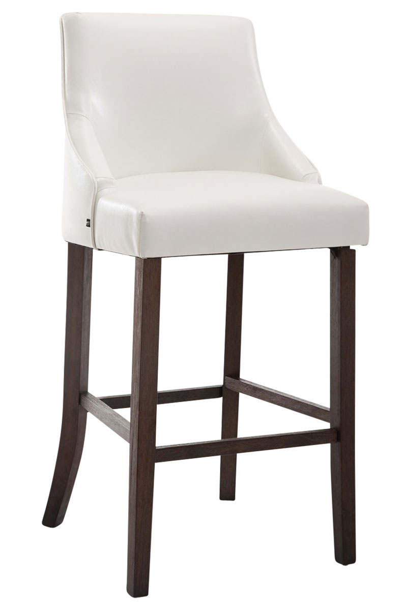 Tabouret de bar Innsbruck en similicuir et Pieds Bois antique