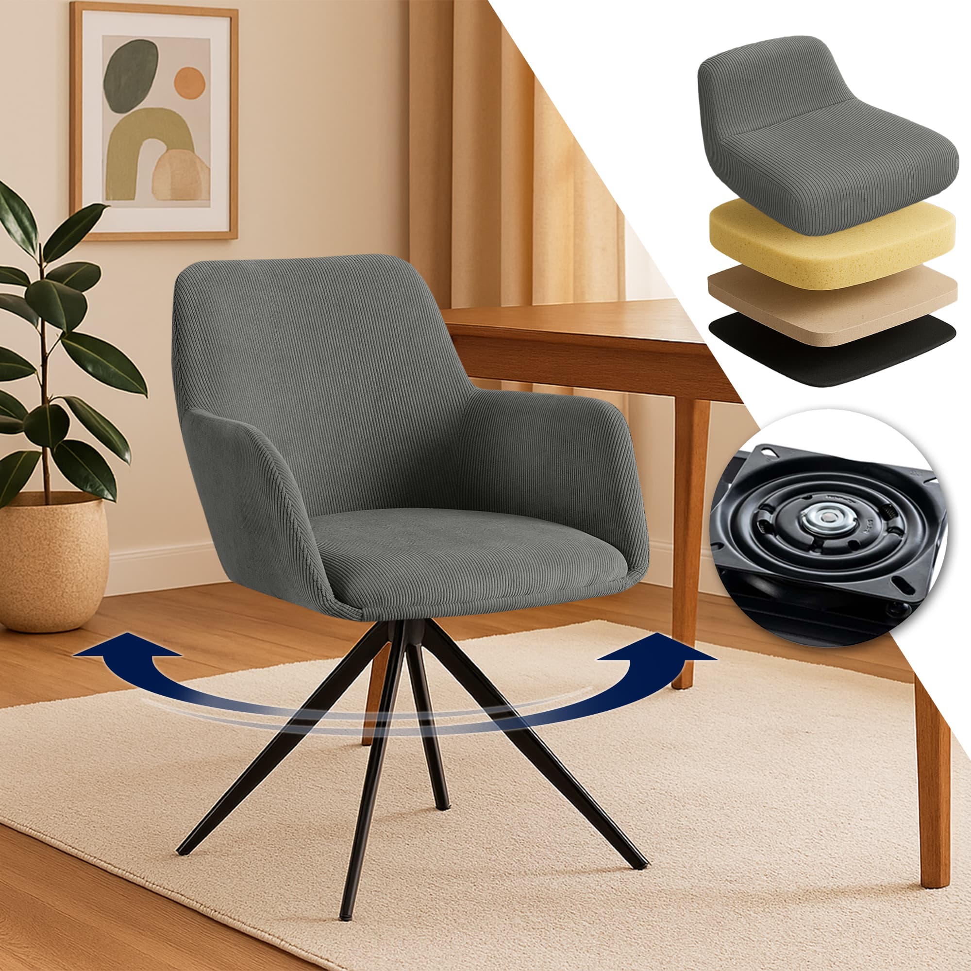 Chaise de salle à manger Olema Cord
