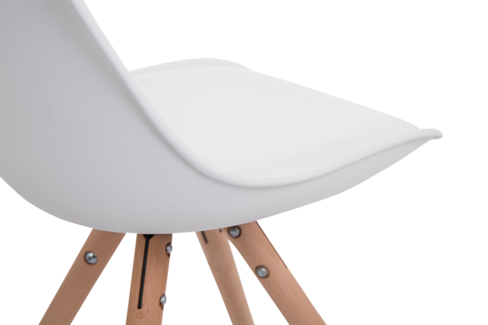 Lot de 4 Chaises de salle à manger Toulouse Similicuir Pieds ronds bois