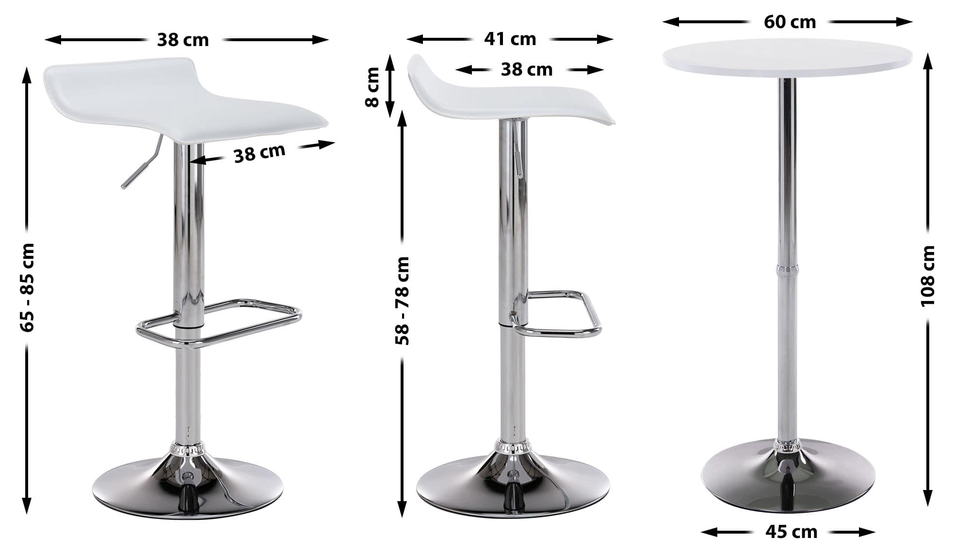 Ensemble de bar Esberg avec 1 Table haute et 2 tabourets de bar