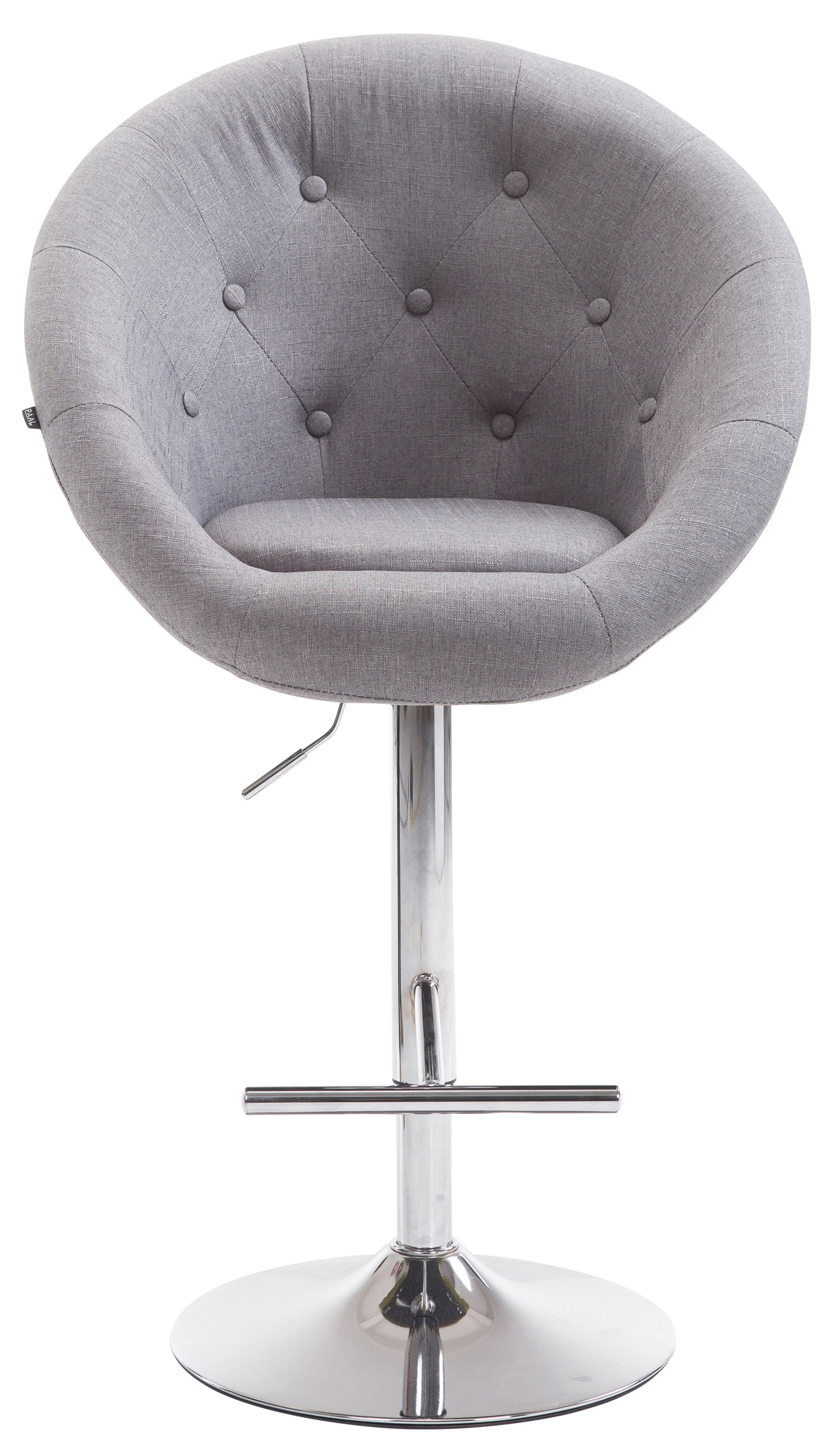 Tabouret de bar London V2 en tissu avec Pied et Repose-pieds en métal