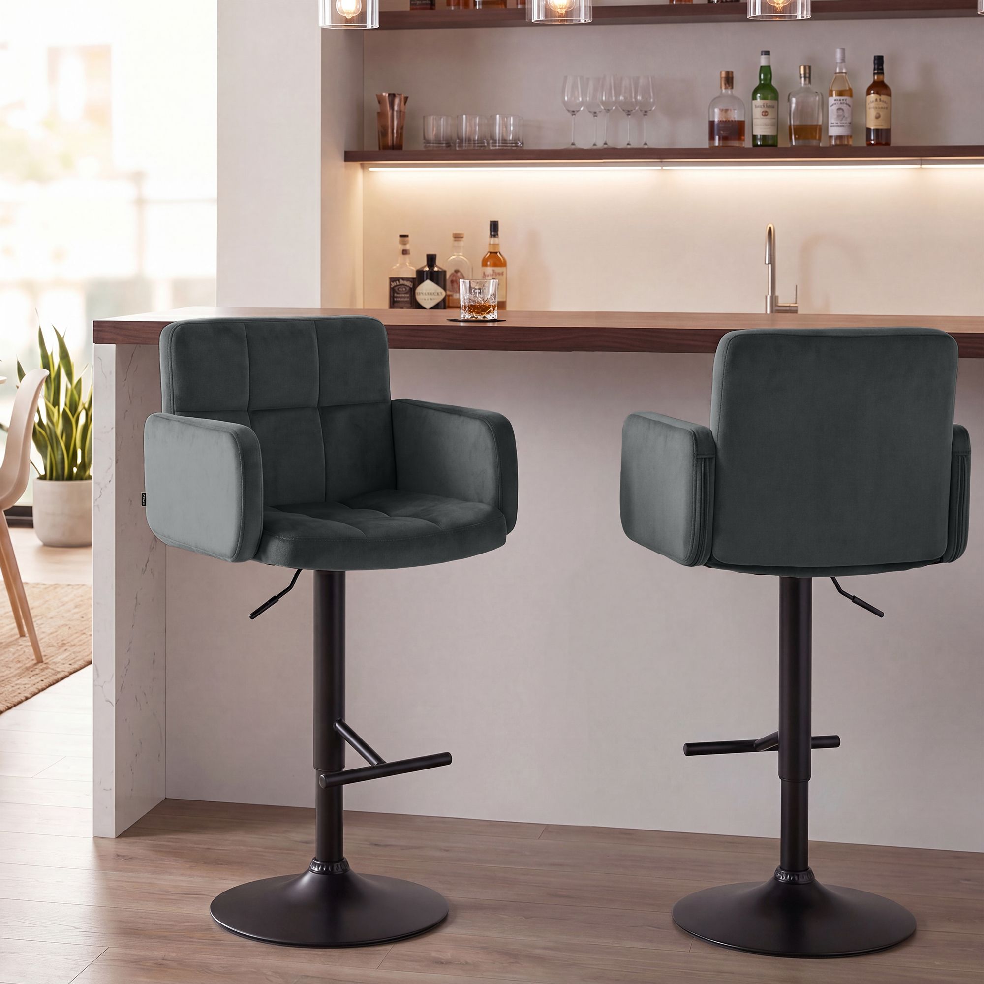 Tabouret de Bar Los Angeles en Velours