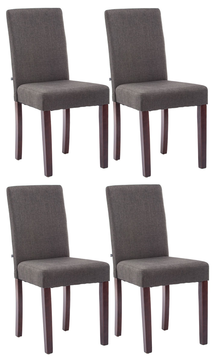 Lot de 4 Chaises de salle à manger Ina Tissu avec pieds en Bois