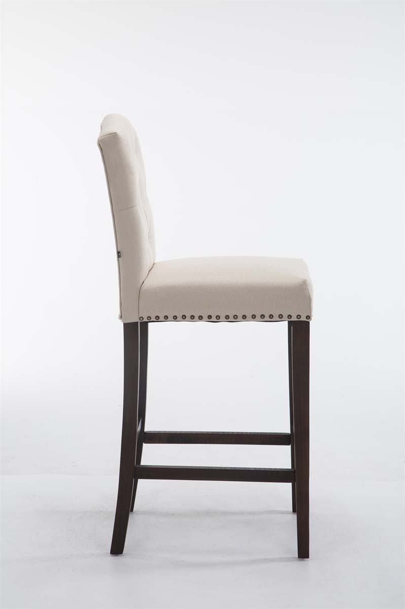 Tabouret de bar Louise tissu piètement antique