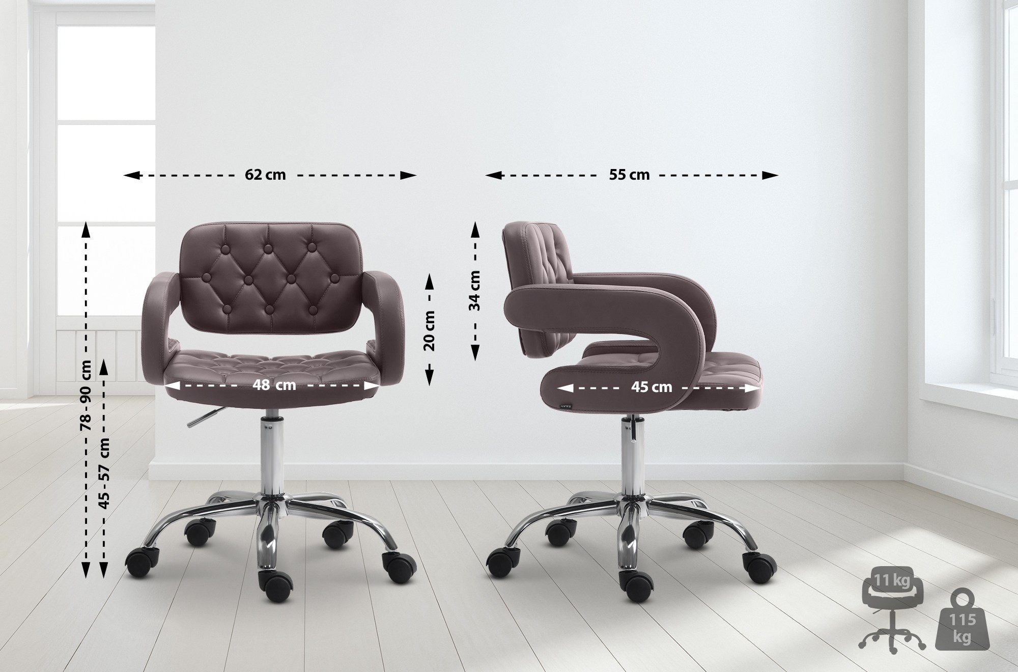 Chaise de travail Dublin en Similicuir