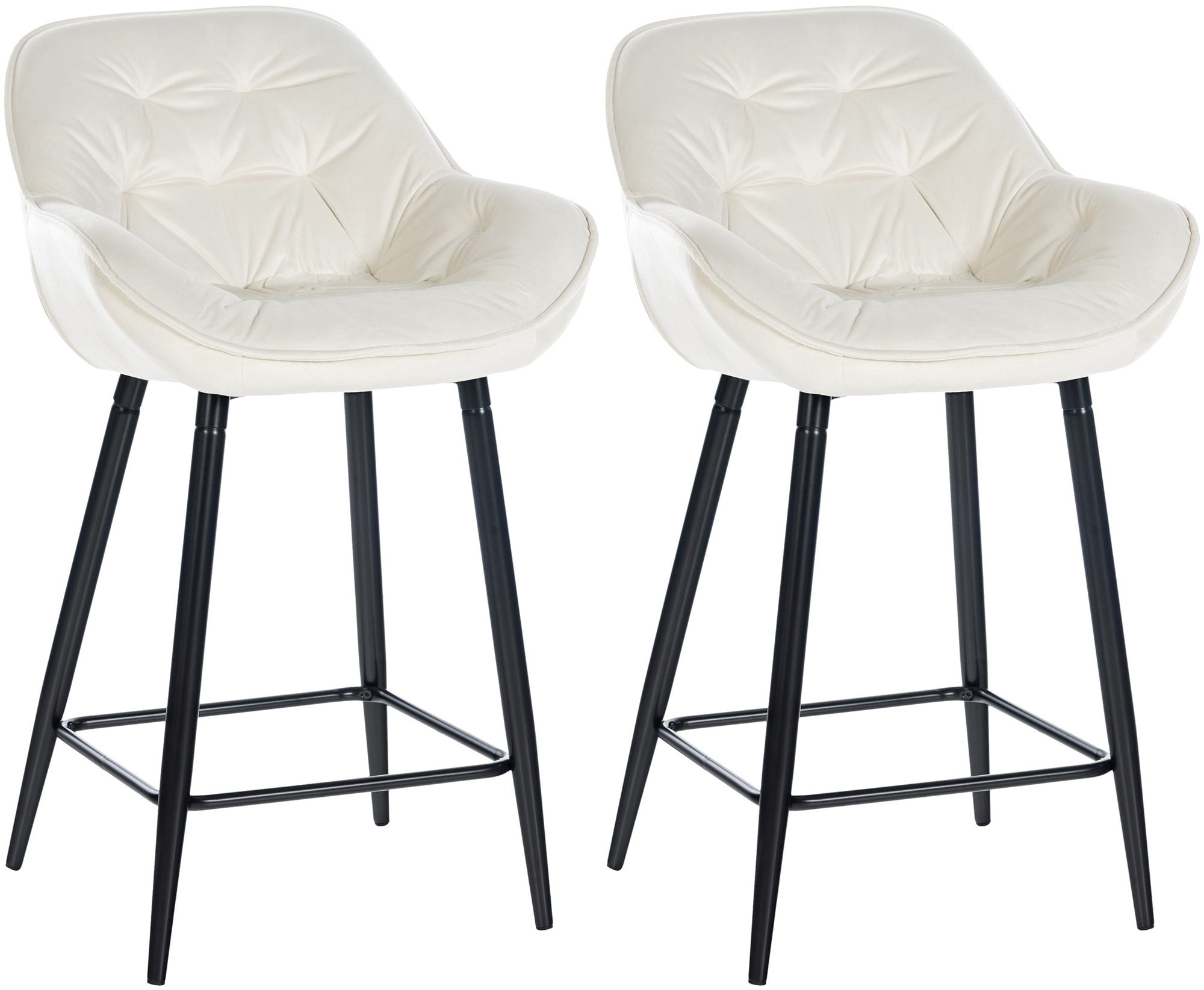 Lot de 2 tabourets de bar Gibson velours hauteur d'assise 76 cm