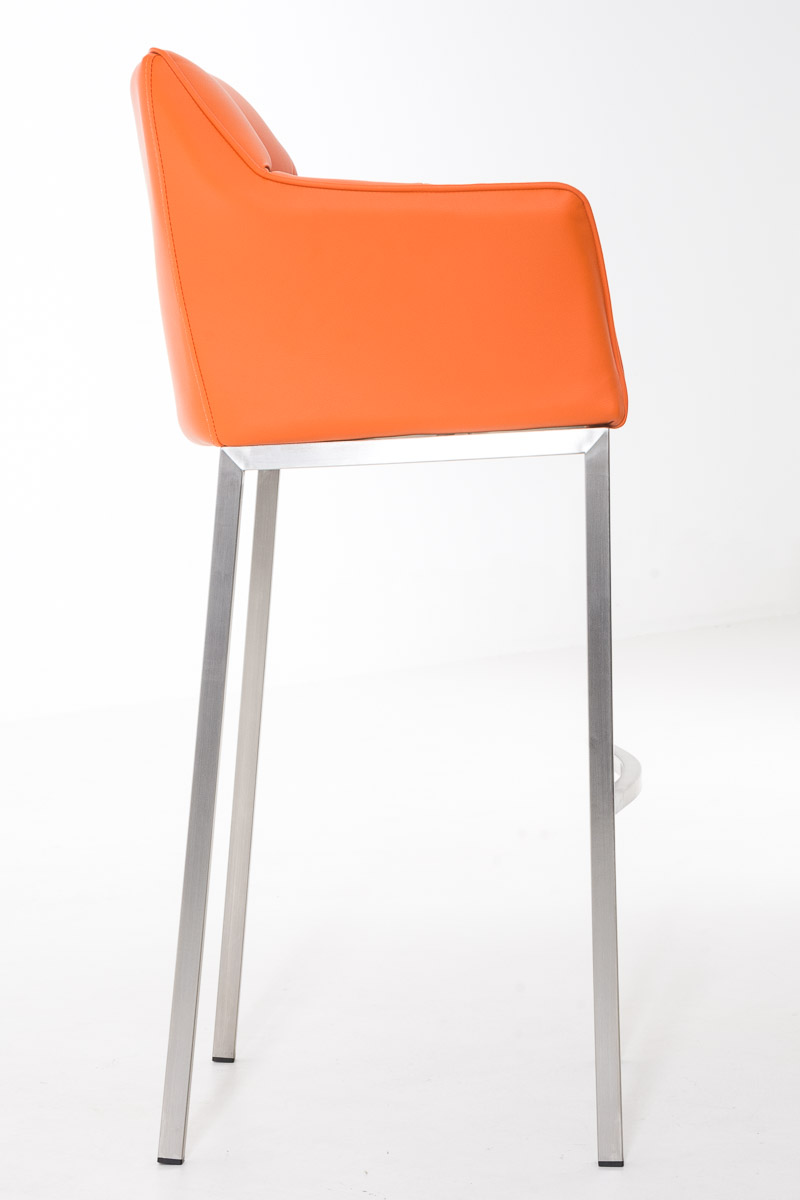 Tabouret de bar Damaso en similicuir avec piétement quatre pieds