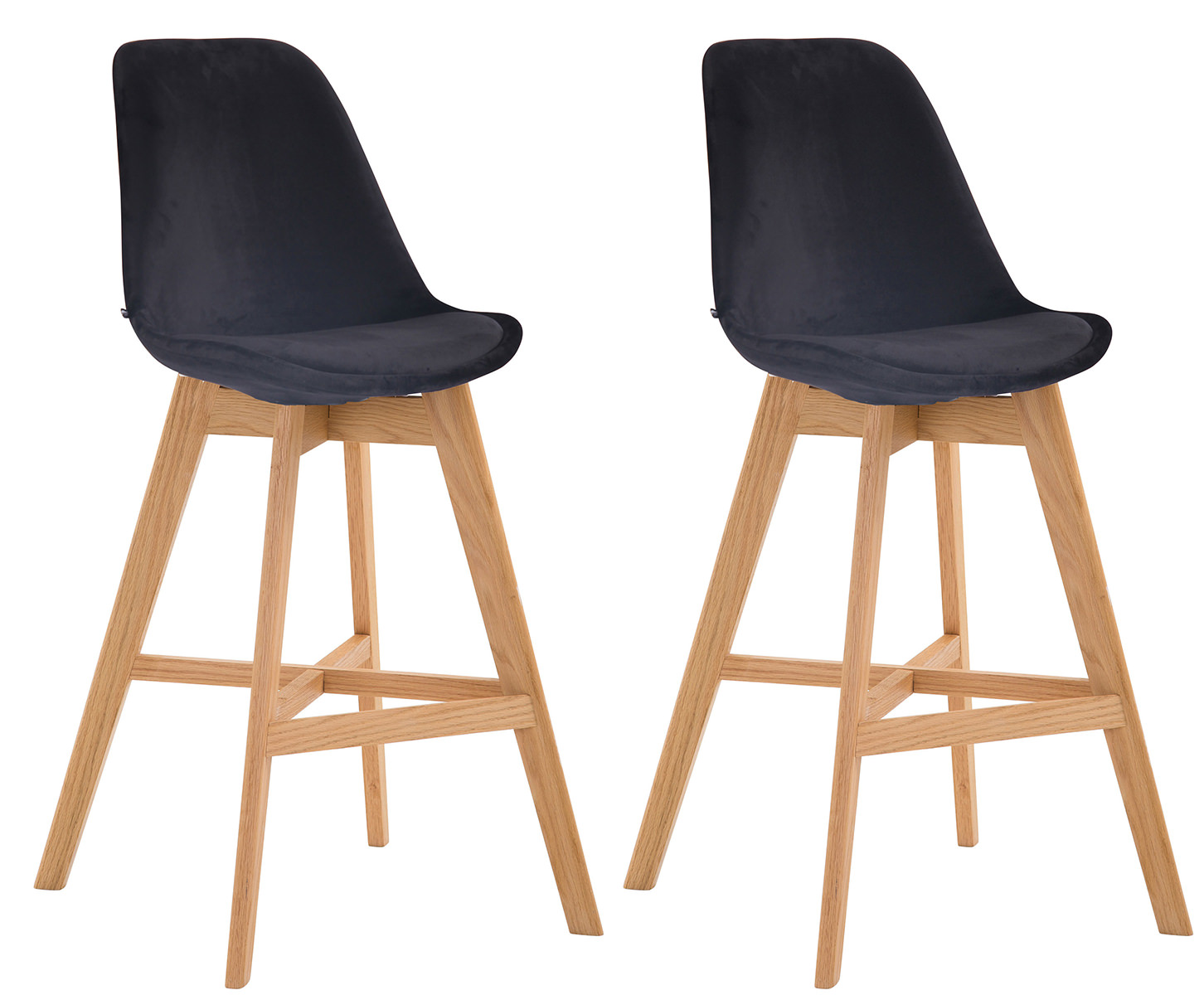 Lot de 2 tabourets de bar Cannes en velours