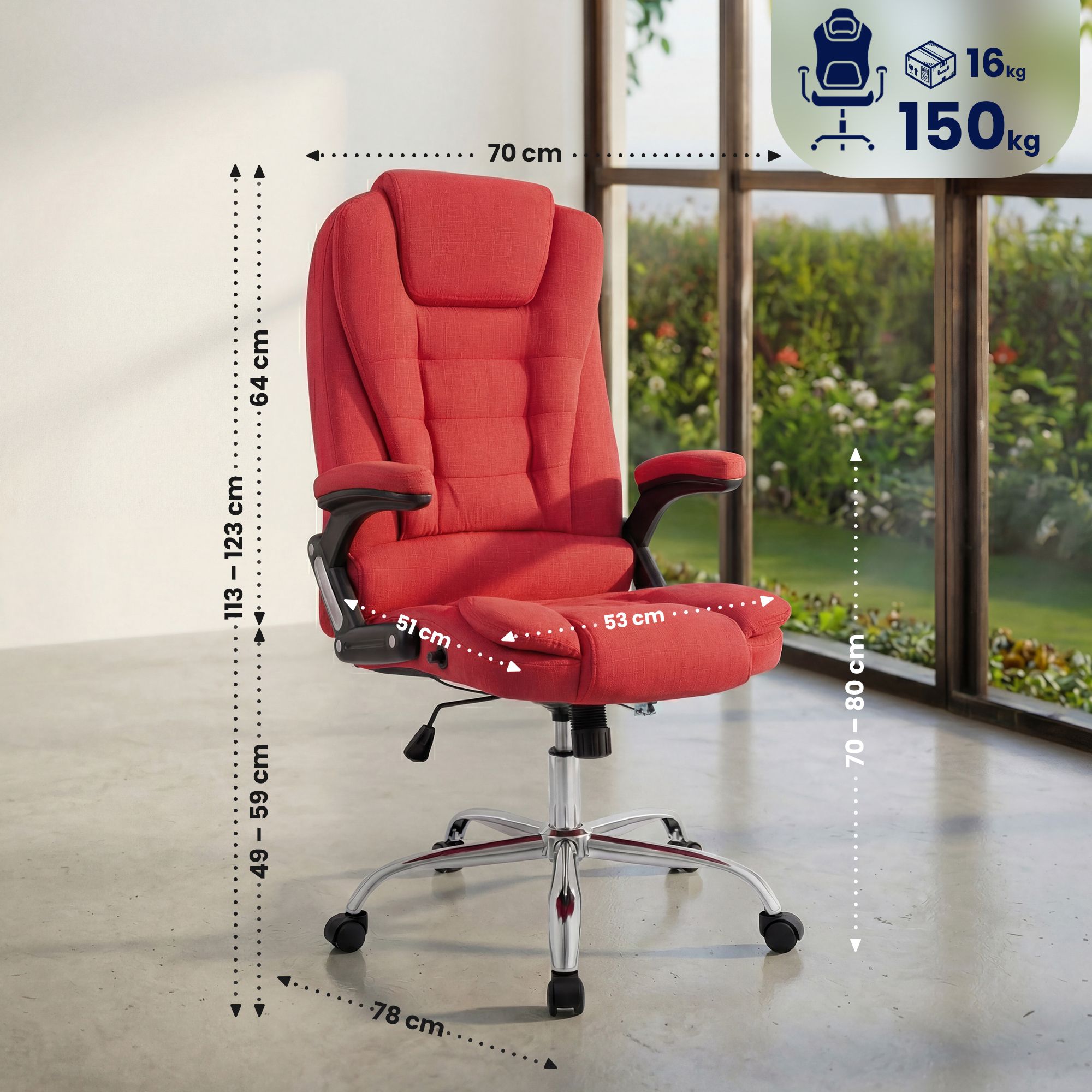 Chaise de bureau Thor Tissu