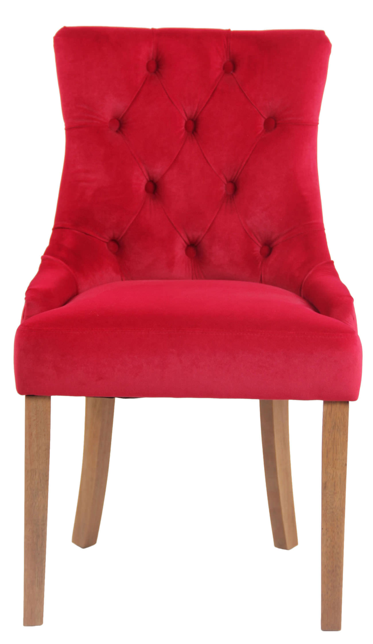 Lot de 4 Chaises de salle à manger Aberdeen en Velours Piètement en bois d'hévéa