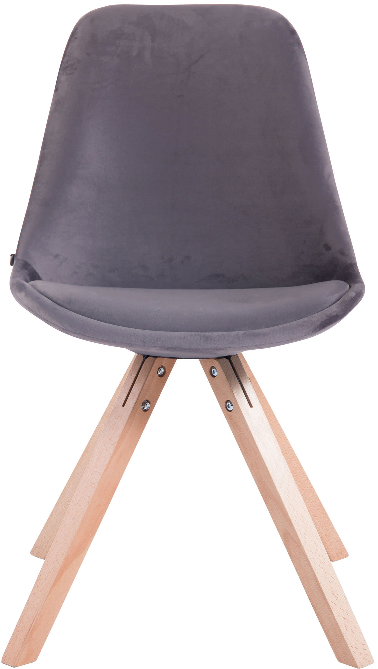 Chaise de salle à manger Toulouse en velours Pieds carrés