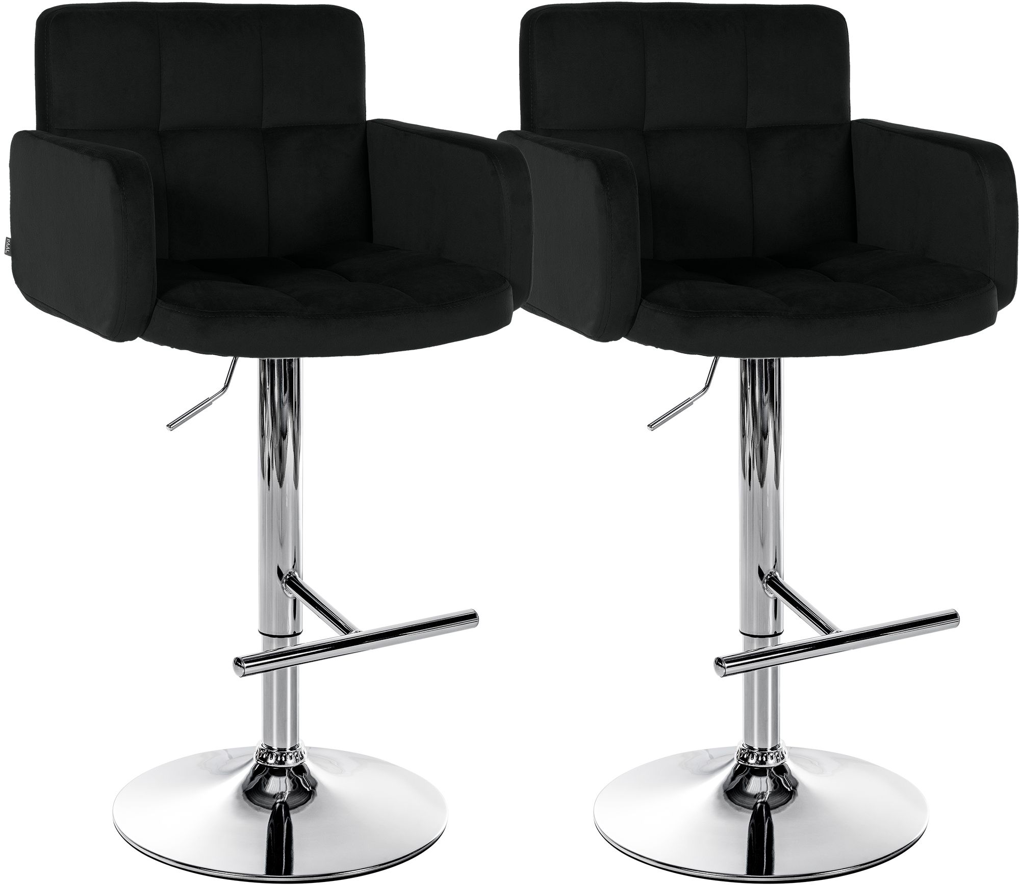 Lot de 2 tabourets de bar Los Angeles velours