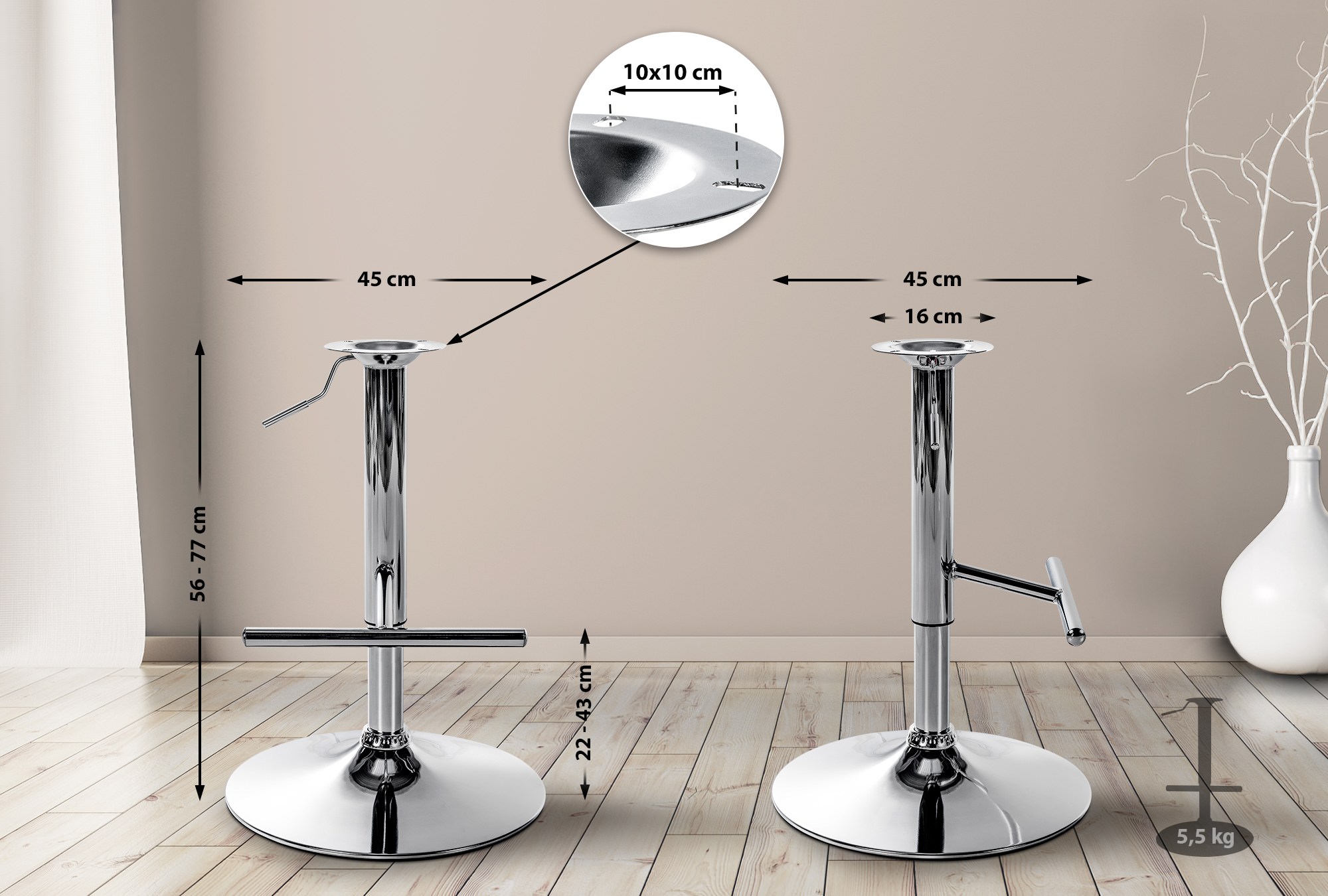 Support de rechange pour tabouret de bar