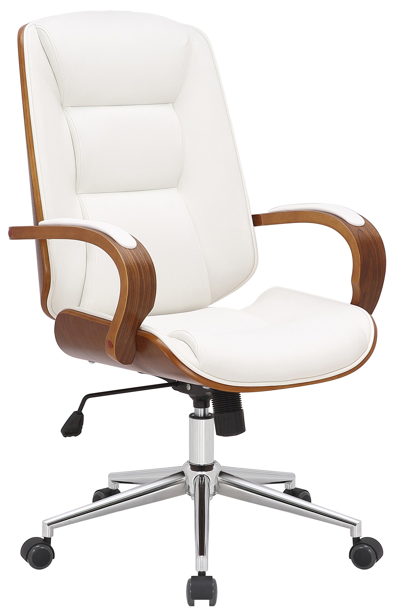 Fauteuil de bureau Yankton en similicuir avec coque de siège en bois