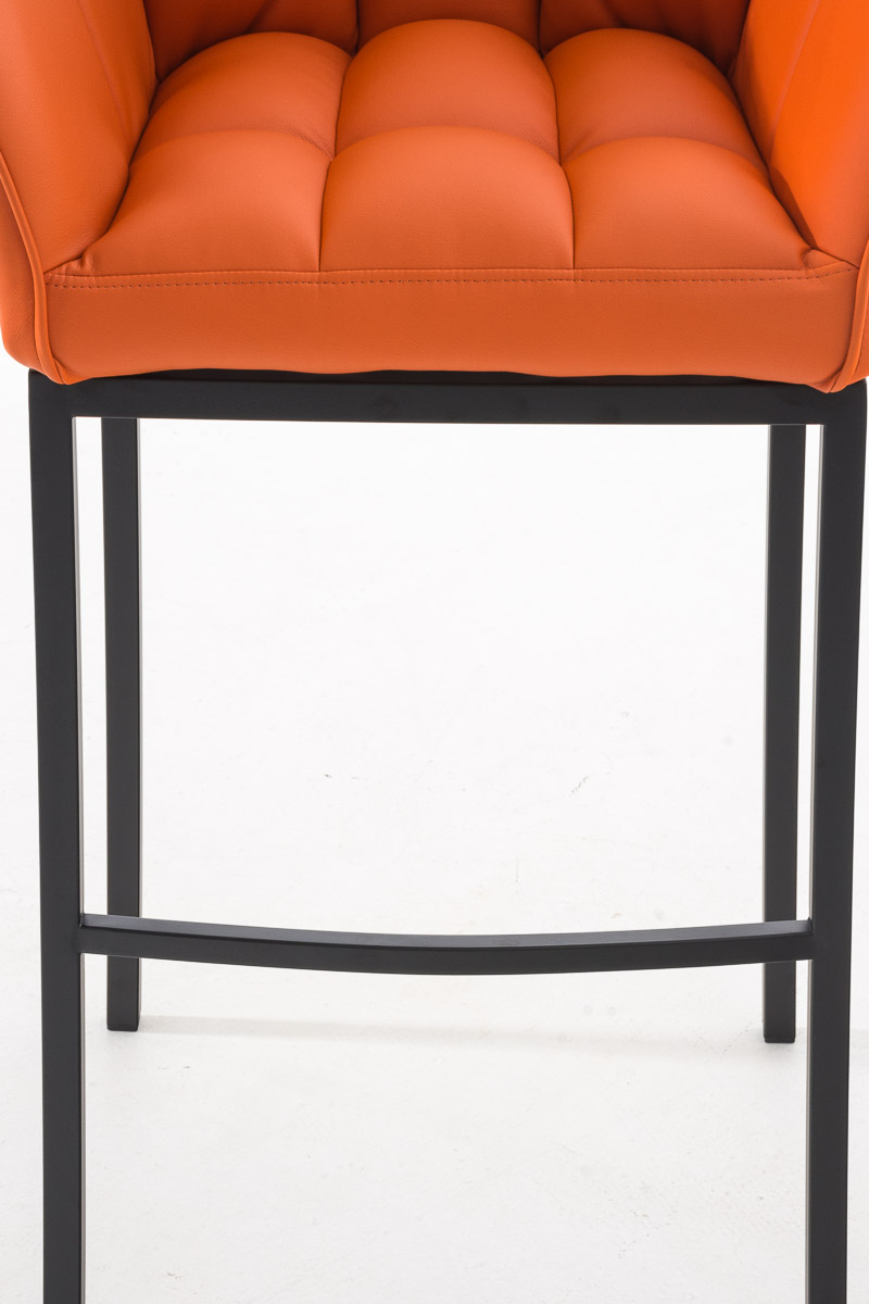 Ensemble de 2 tabourets de bar Damaso en similicuir avec piétement en métal