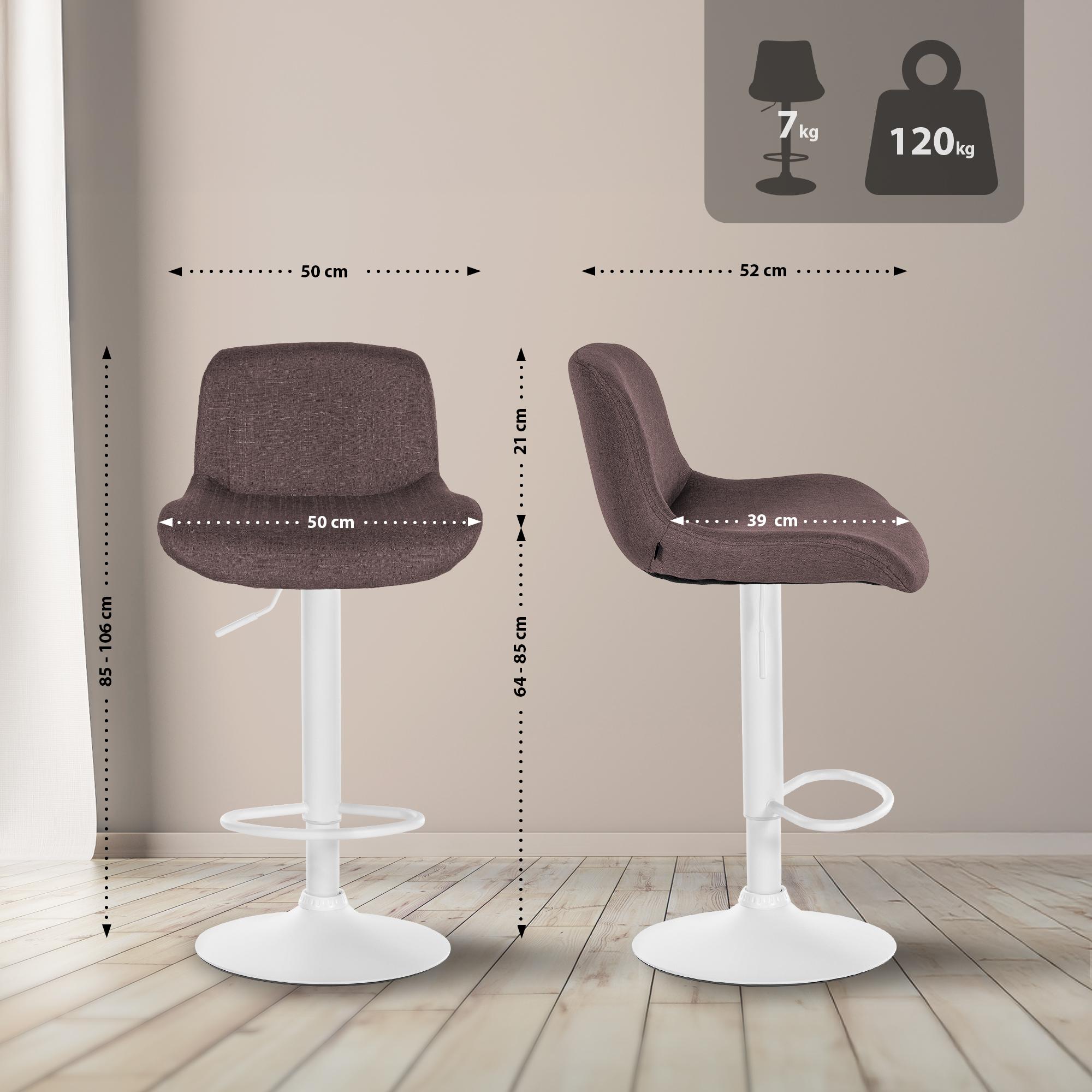 Lot de 2 tabourets de bar Solon blanc