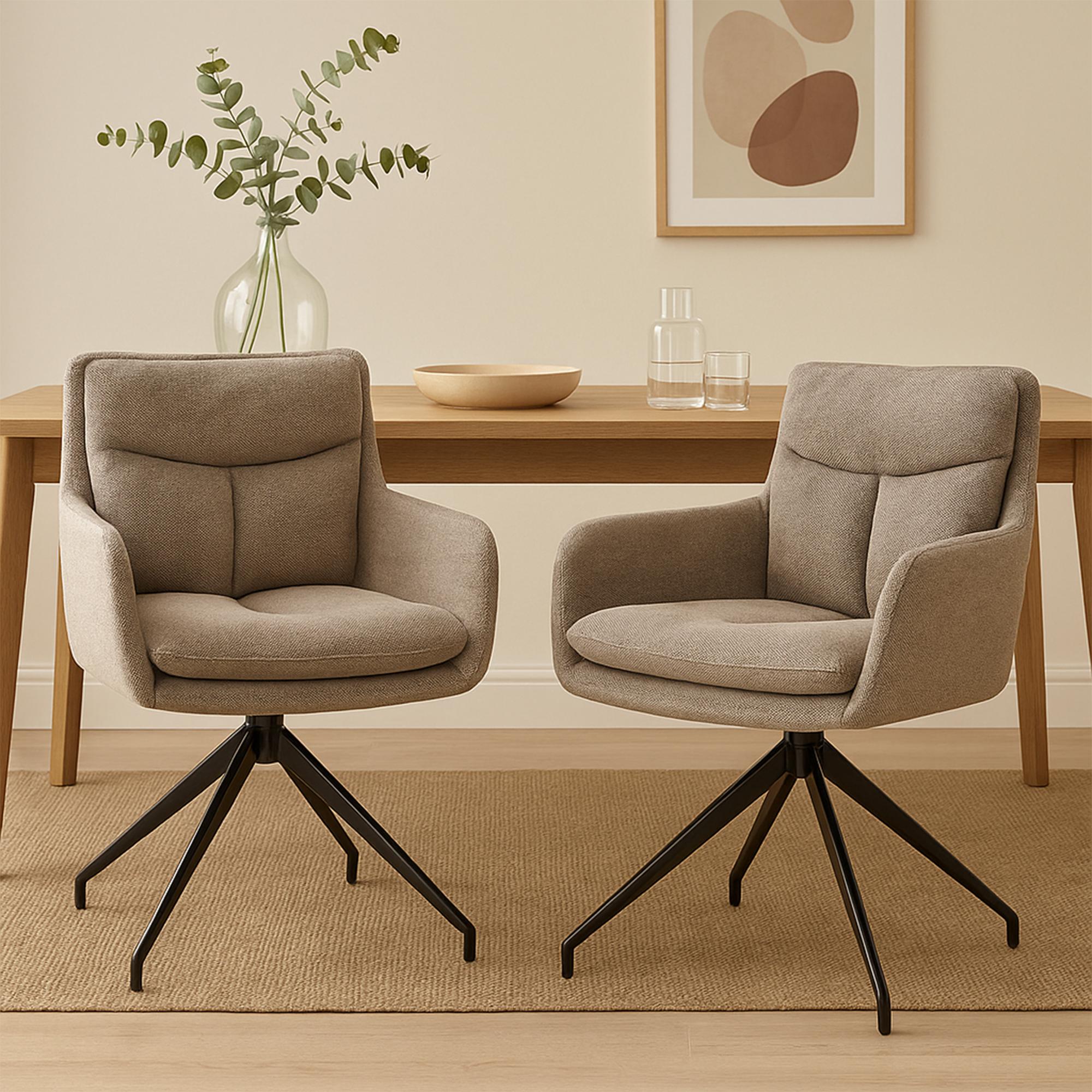 Lot de 2 chaises de salle à manger Somers tissu