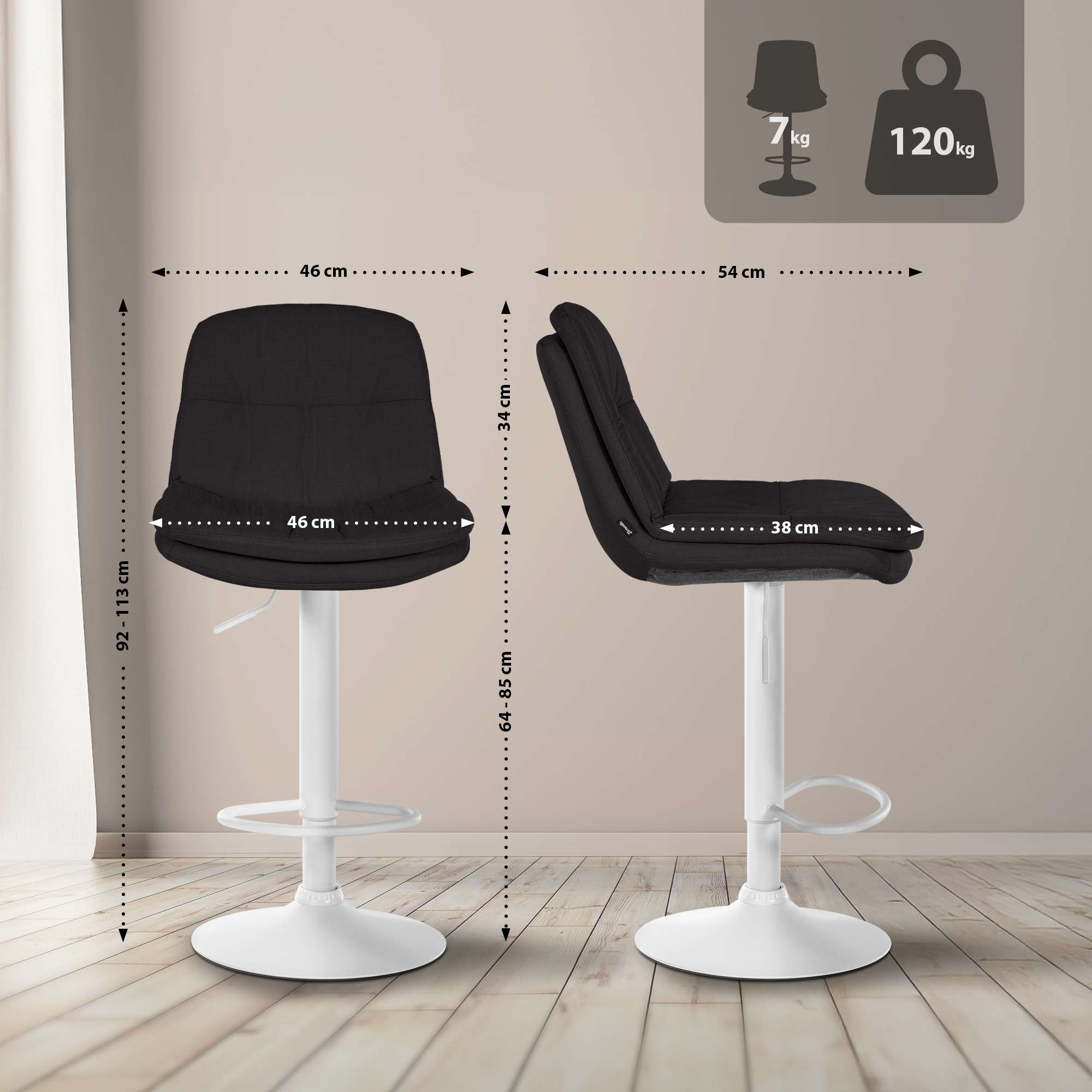 Tabouret de bar Laurel Tissu
