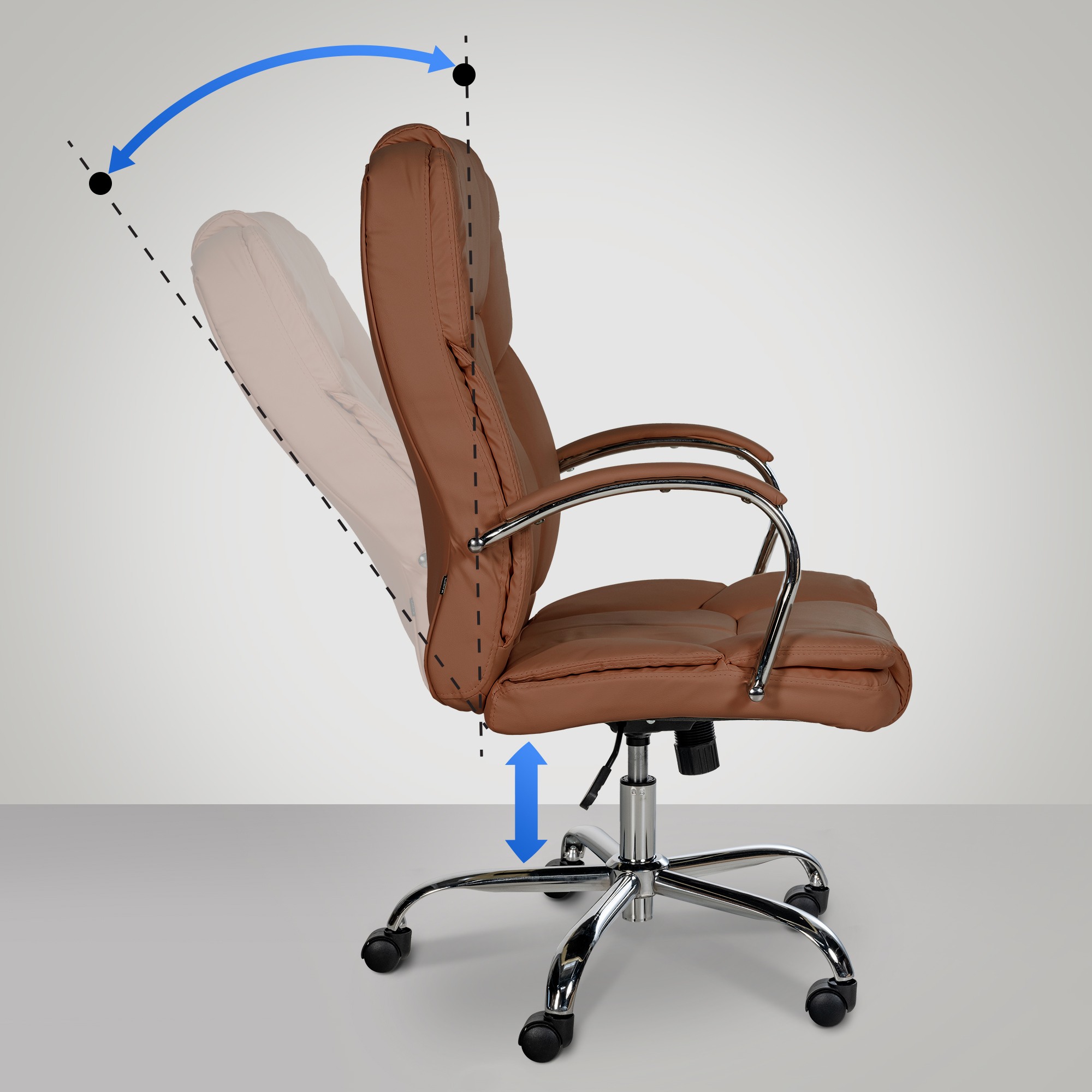 Fauteuil de bureau XXL Xanthos en Similicuir avec une  capacité de charge de 210 kg
