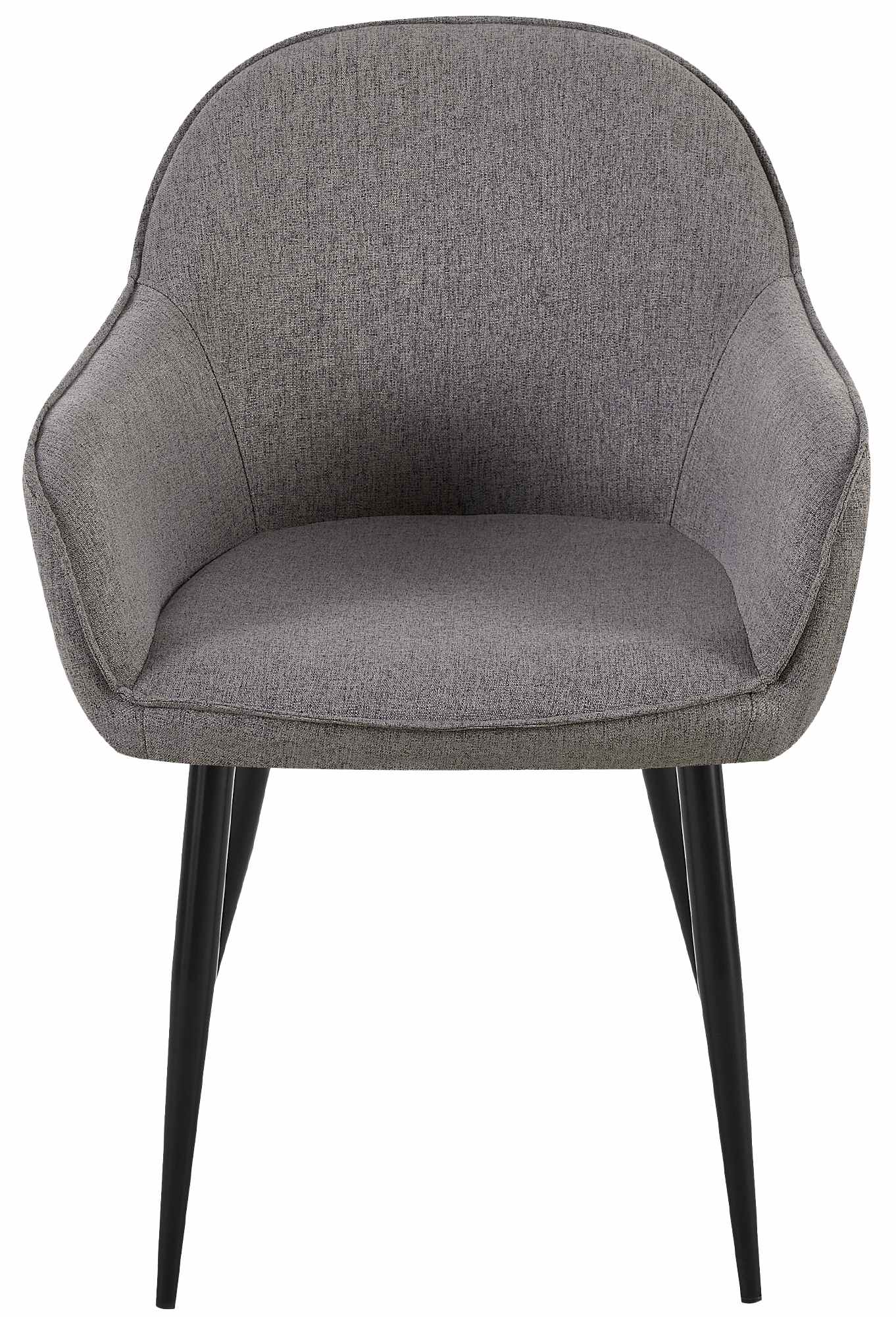 Lot de 2 Chaises de salle à manger Boise en Tissu avec Piètement en Métal noir