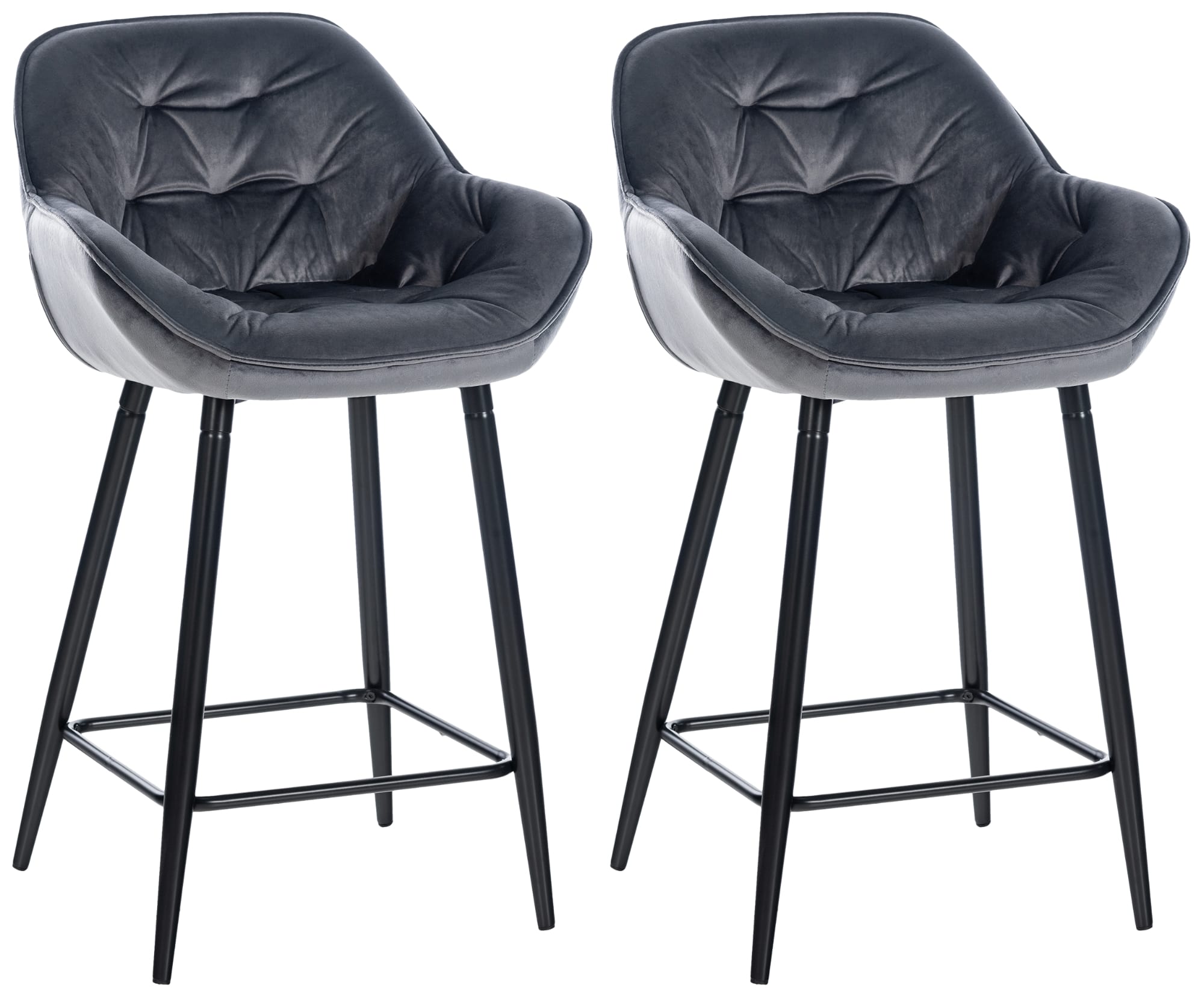 Lot de 2 Tabourets de bar Gibson avec Pieds en Métal