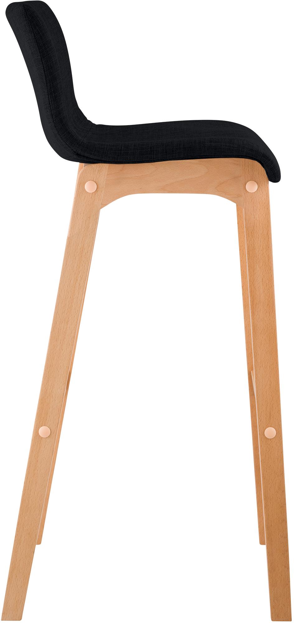 Lot de 2 tabourets de bar Hover en tissu, piètement à quatre pieds en bois naturel